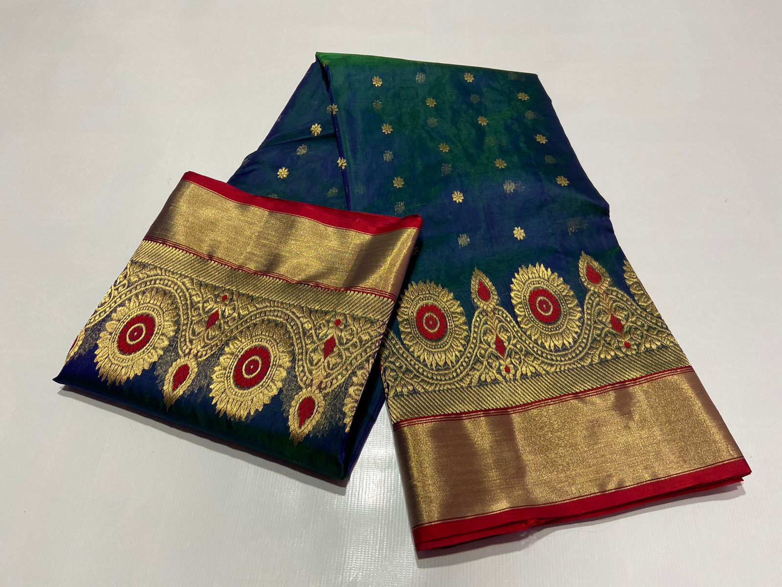 Handwoven Astronaut Color Organza Chanderi Katan Silk Saree - Authentic Chanderi silk sarees Chanderi Saree - View 2