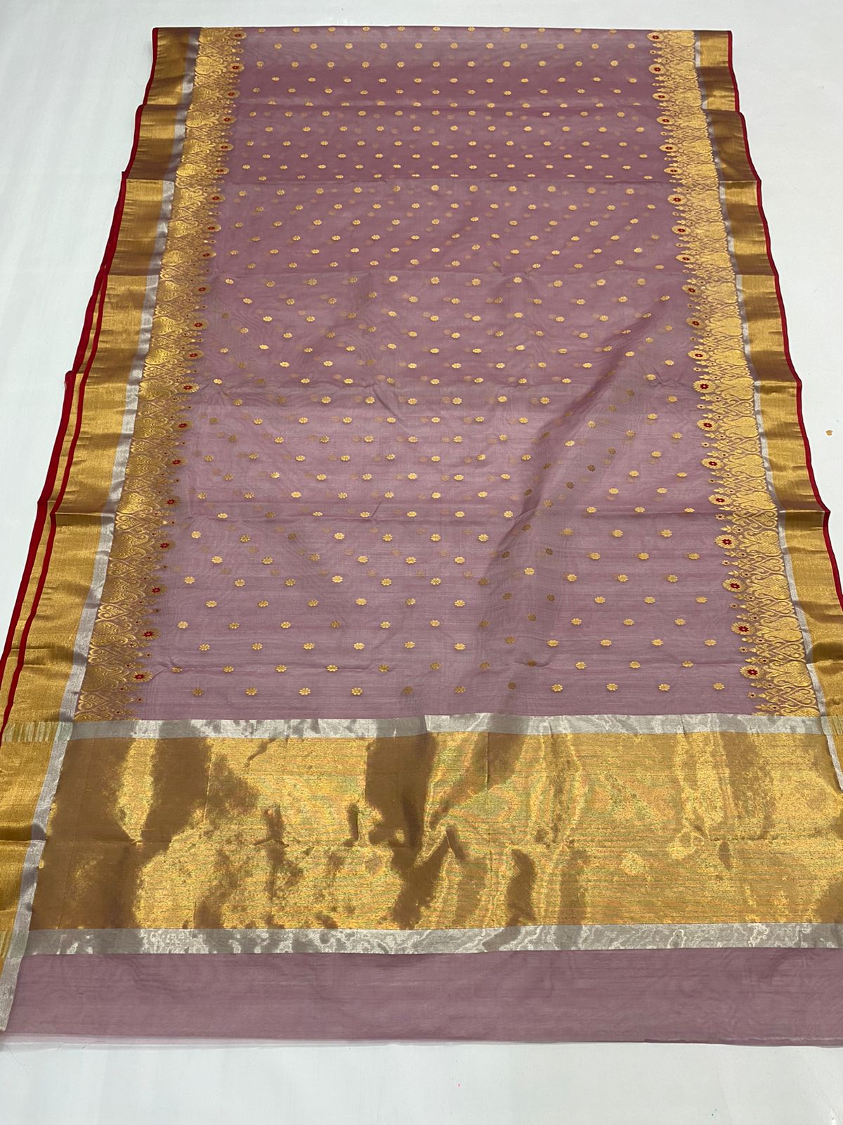 Handwoven Bazaar Color Organza Chanderi Katan Silk Saree - Authentic Chanderi silk sarees Chanderi Saree - View 2