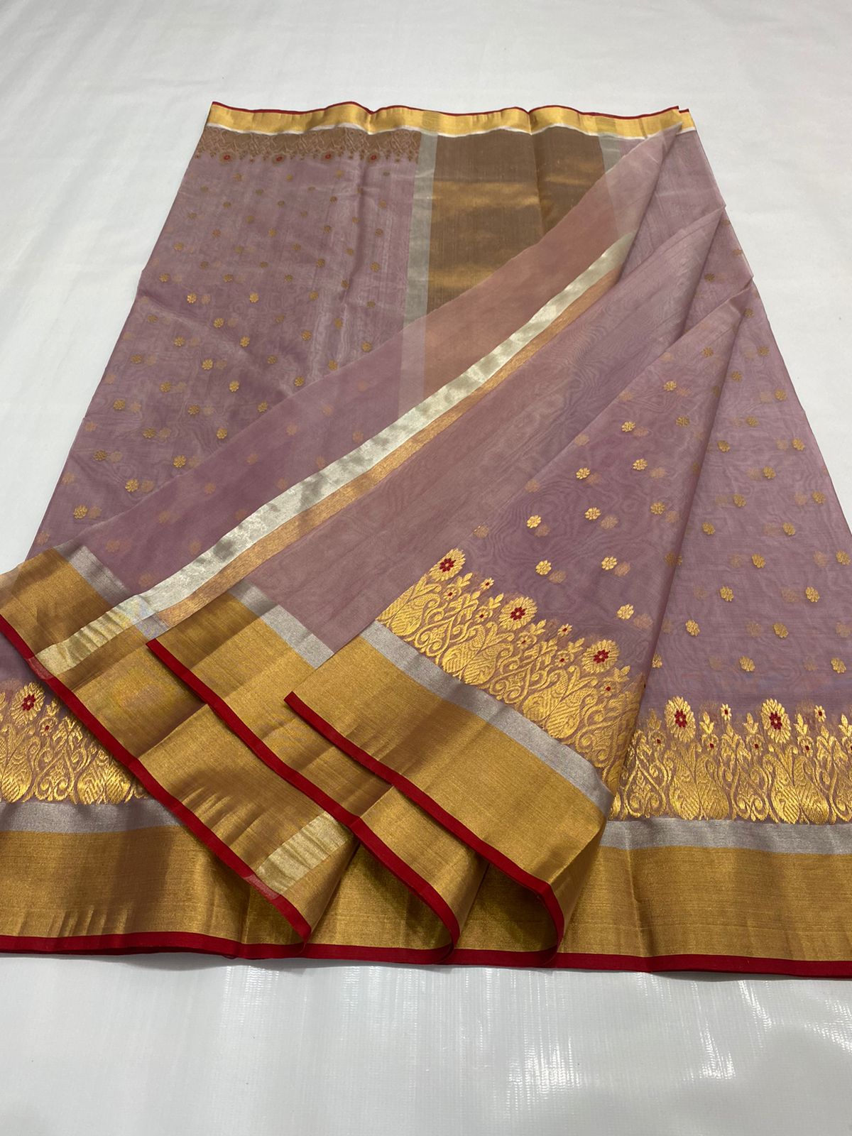 Handwoven Bazaar Color Organza Chanderi Katan Silk Saree - Authentic Chanderi silk sarees Chanderi Saree - View 3