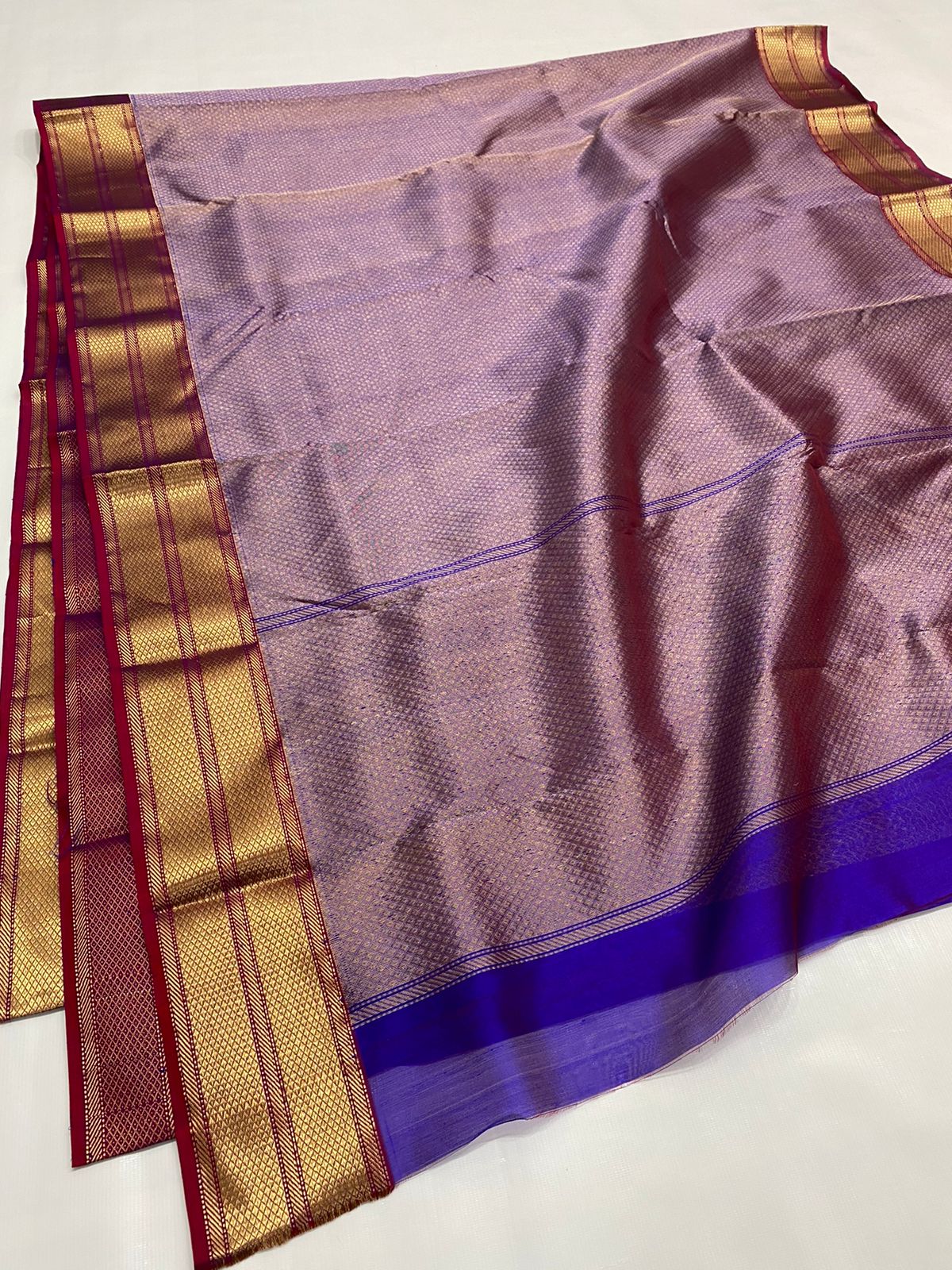 Handwoven Bouquet Color Chanderi Pattu Silk Saree - Authentic Chanderi silk sarees Chanderi Saree