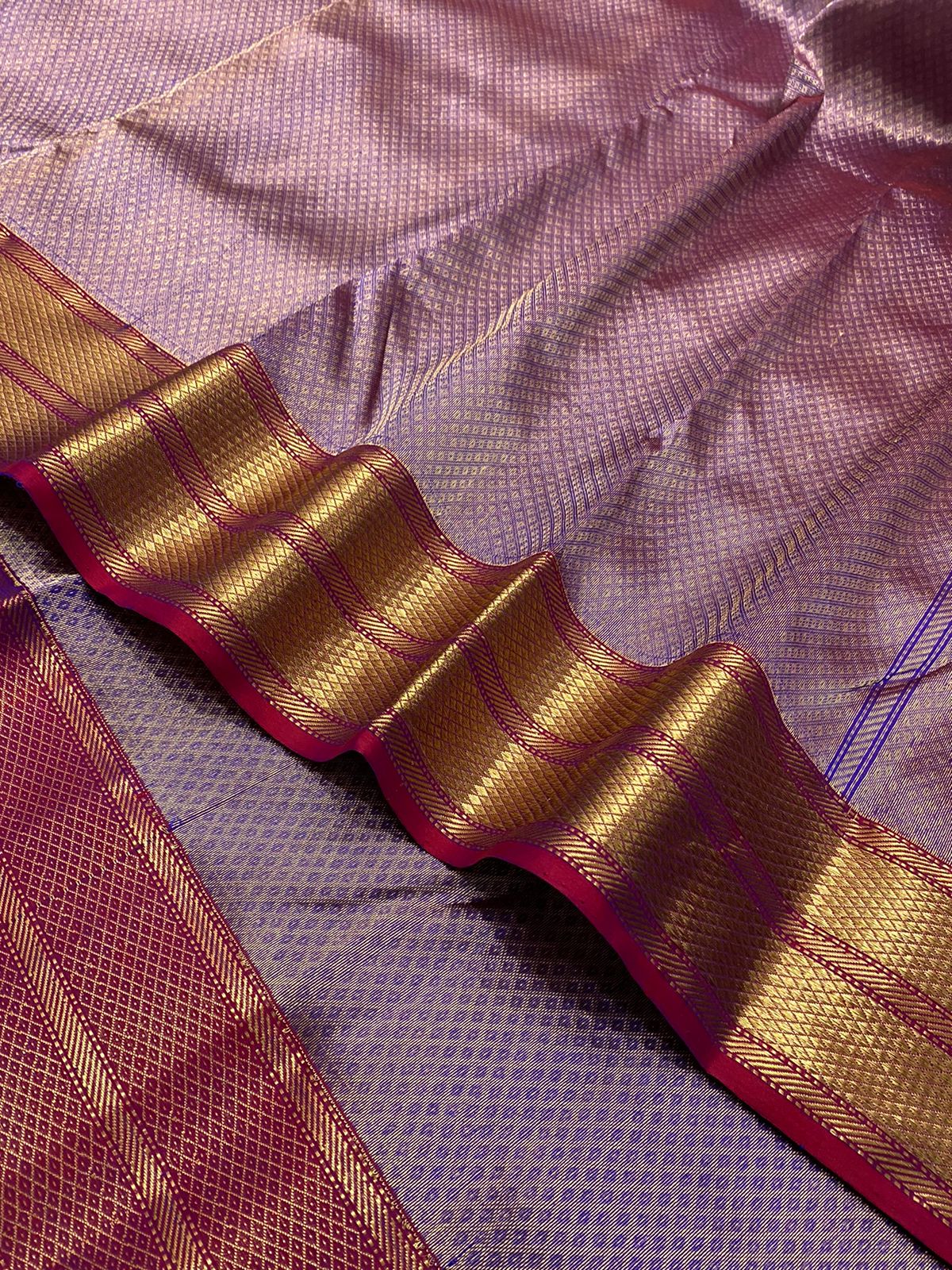 Handwoven Bouquet Color Chanderi Pattu Silk Saree - Authentic Chanderi silk sarees Chanderi Saree - View 2