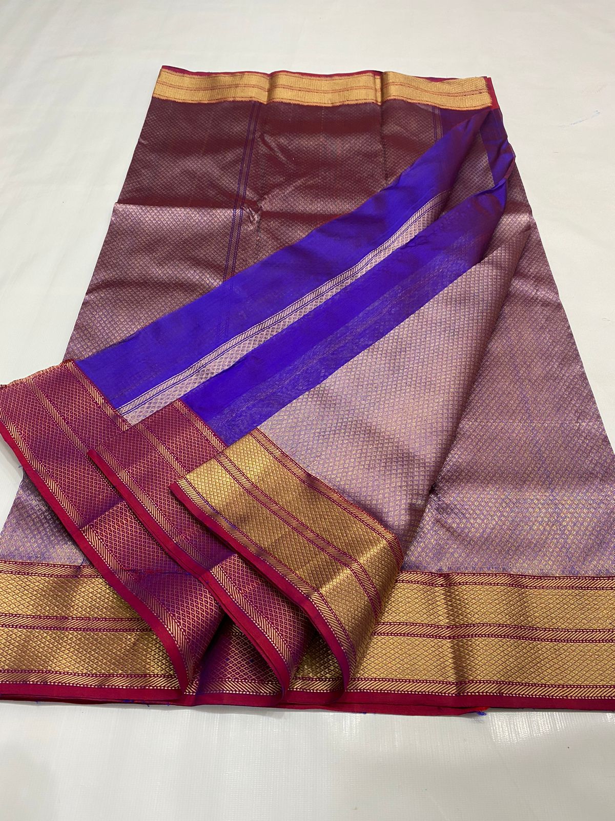 Handwoven Bouquet Color Chanderi Pattu Silk Saree - Authentic Chanderi silk sarees Chanderi Saree - View 3