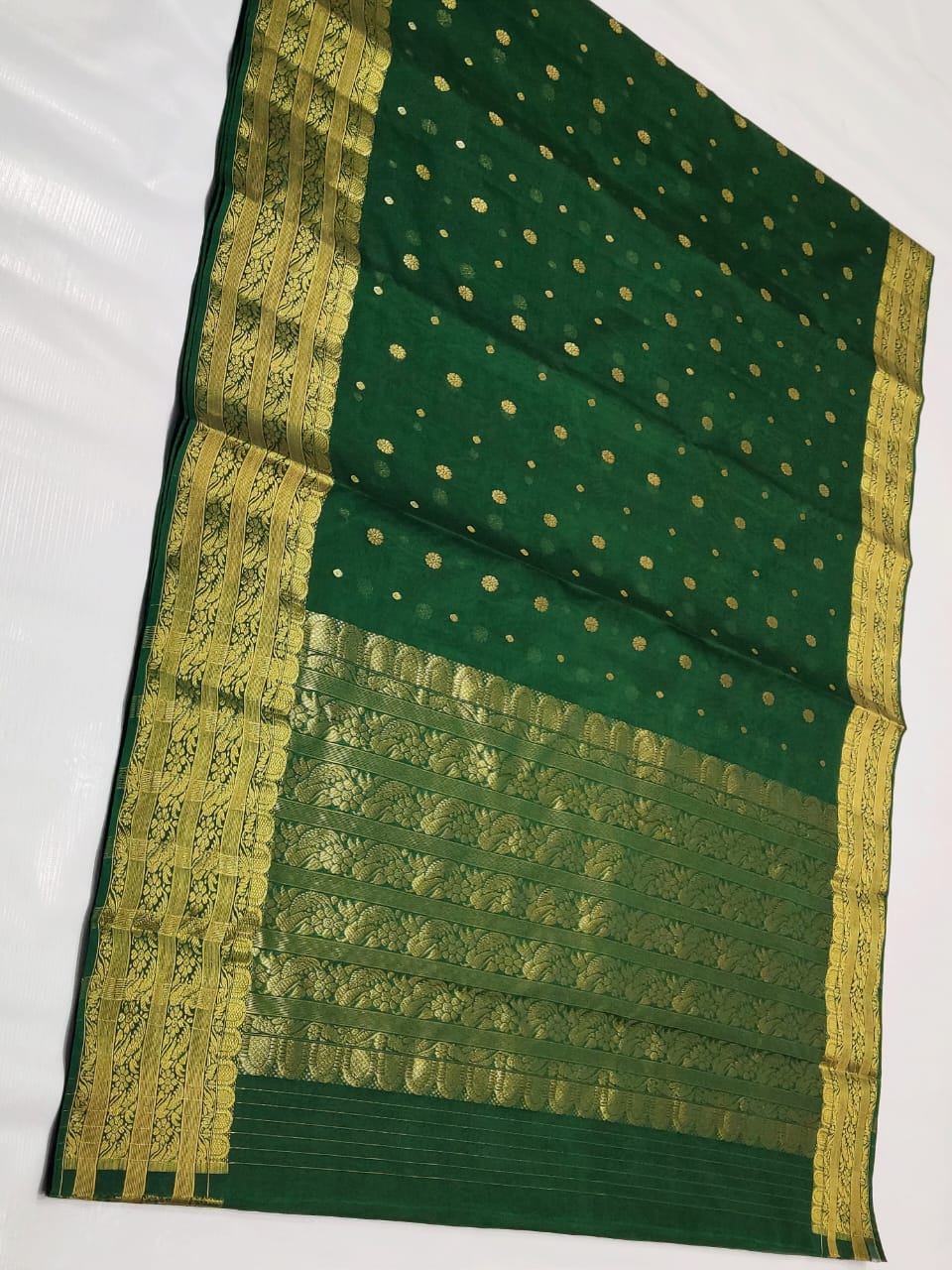 Handwoven Bush Color Organza Chanderi Katan Silk Saree - Authentic Chanderi silk sarees Chanderi Saree