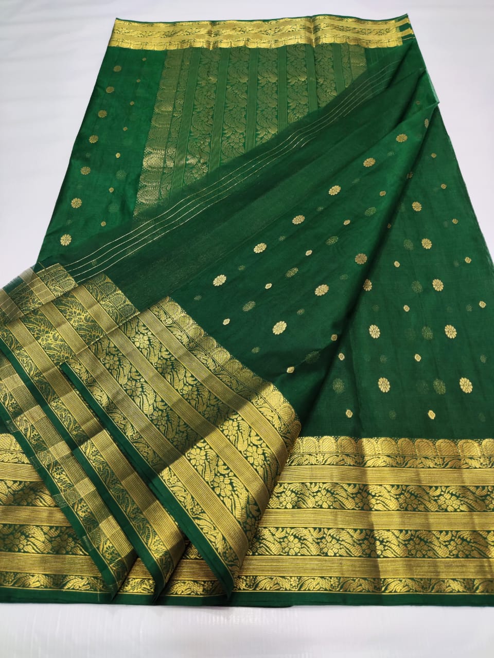 Handwoven Bush Color Organza Chanderi Katan Silk Saree - Authentic Chanderi silk sarees Chanderi Saree - View 2