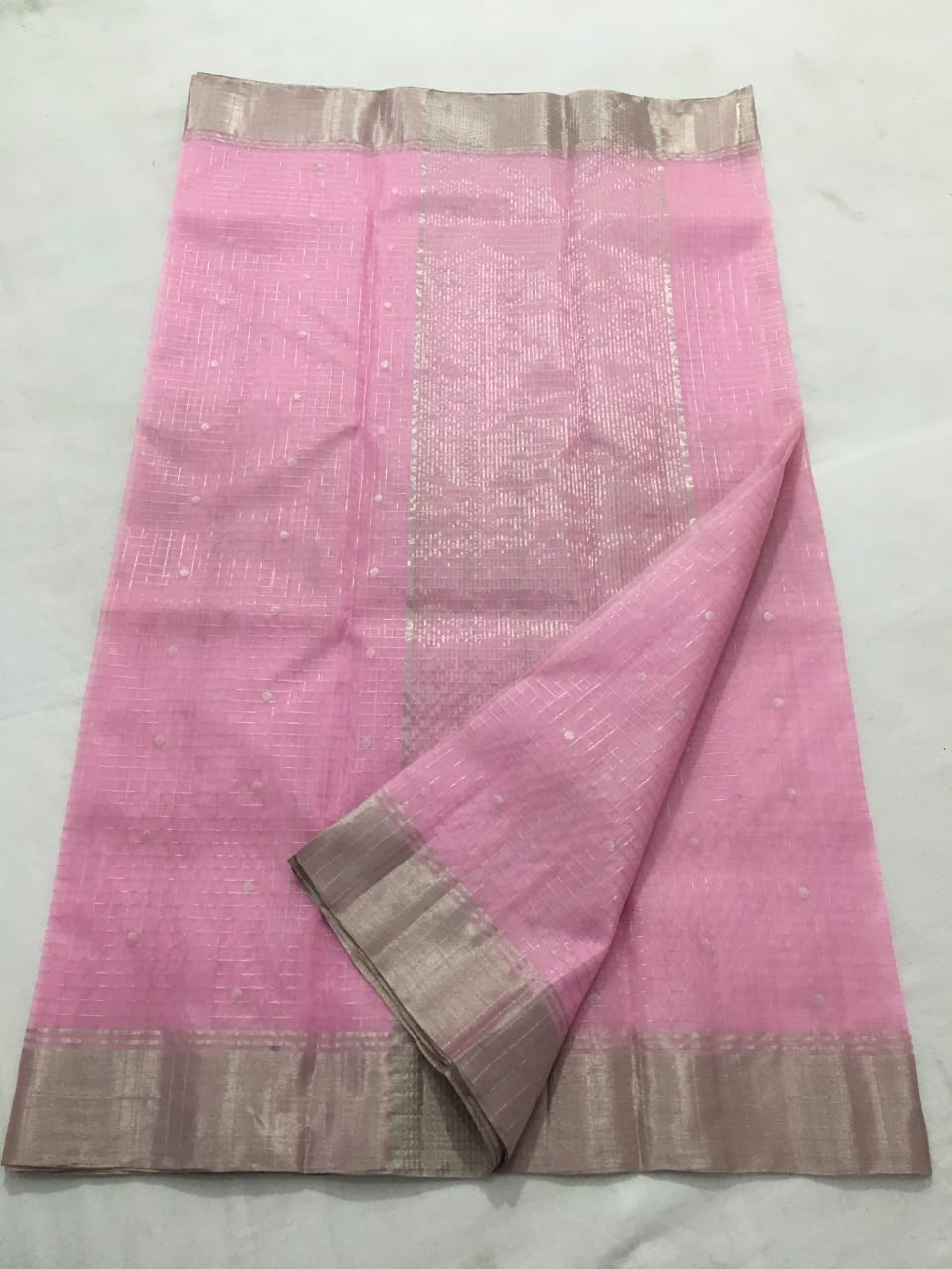 Handwoven Can Can Color Organza Chanderi Katan Silk Saree - Authentic Chanderi silk sarees Chanderi Saree - View 1