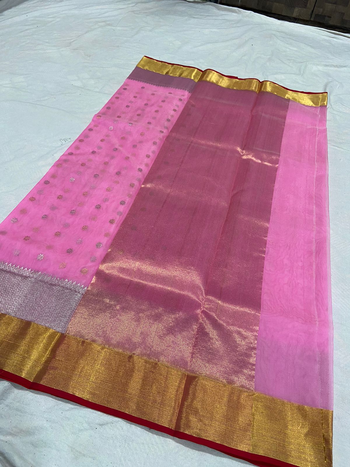 Handwoven Carissma Color Organza Chanderi Katan Silk Saree - Authentic Chanderi silk sarees Chanderi Saree - View 2