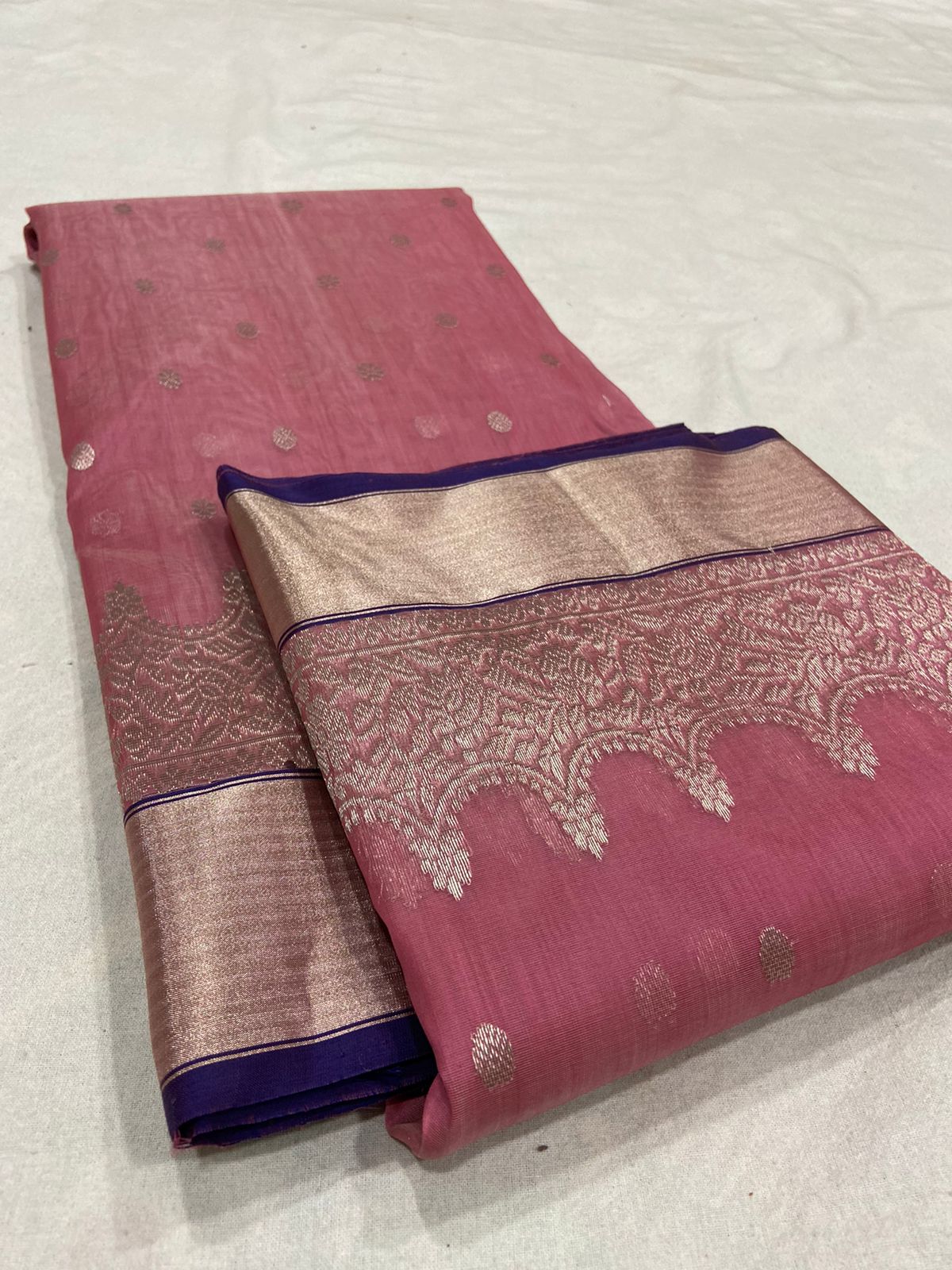 Handwoven Cinnamon Satin Color Organza Chanderi Katan Silk Saree - Authentic Chanderi silk sarees Chanderi Saree - View 3