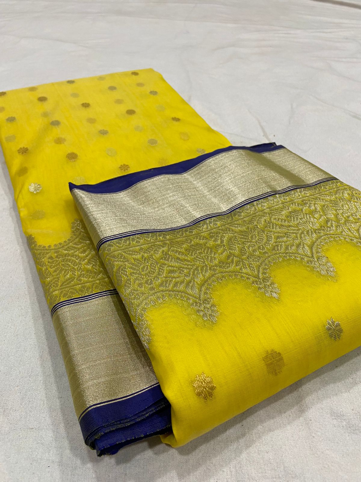 Handwoven Corn Color Organza Chanderi Katan Silk Saree - Authentic Chanderi silk sarees Chanderi Saree - View 3