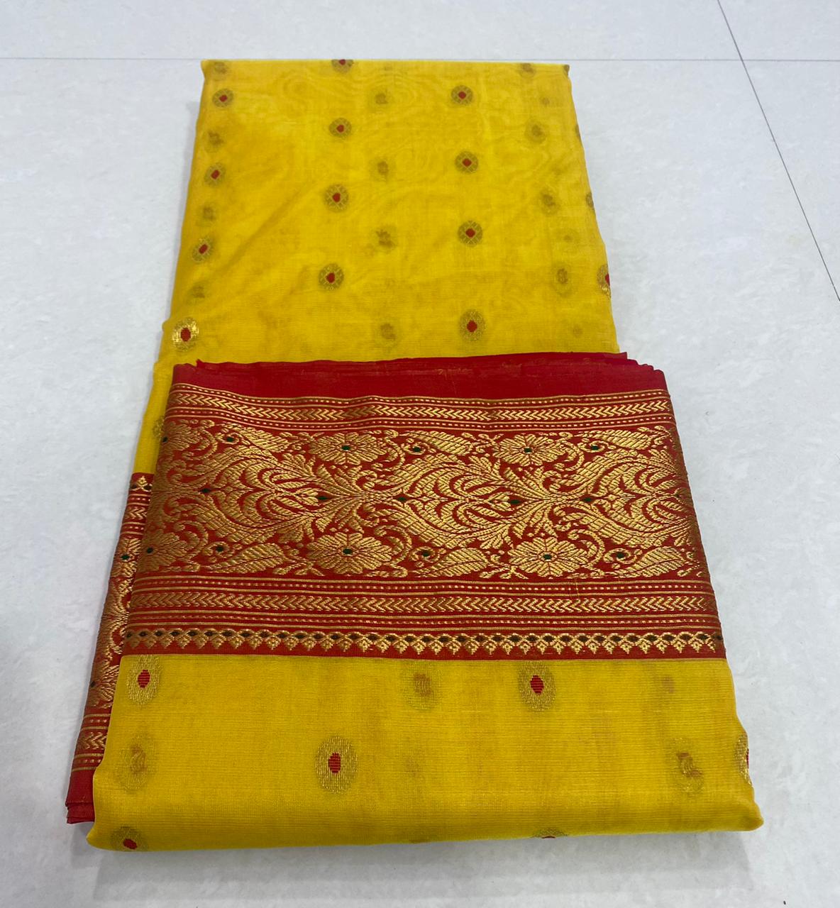 Handwoven Corn Color Organza Chanderi Katan Silk Saree - Authentic Chanderi silk sarees Chanderi Saree - View 3