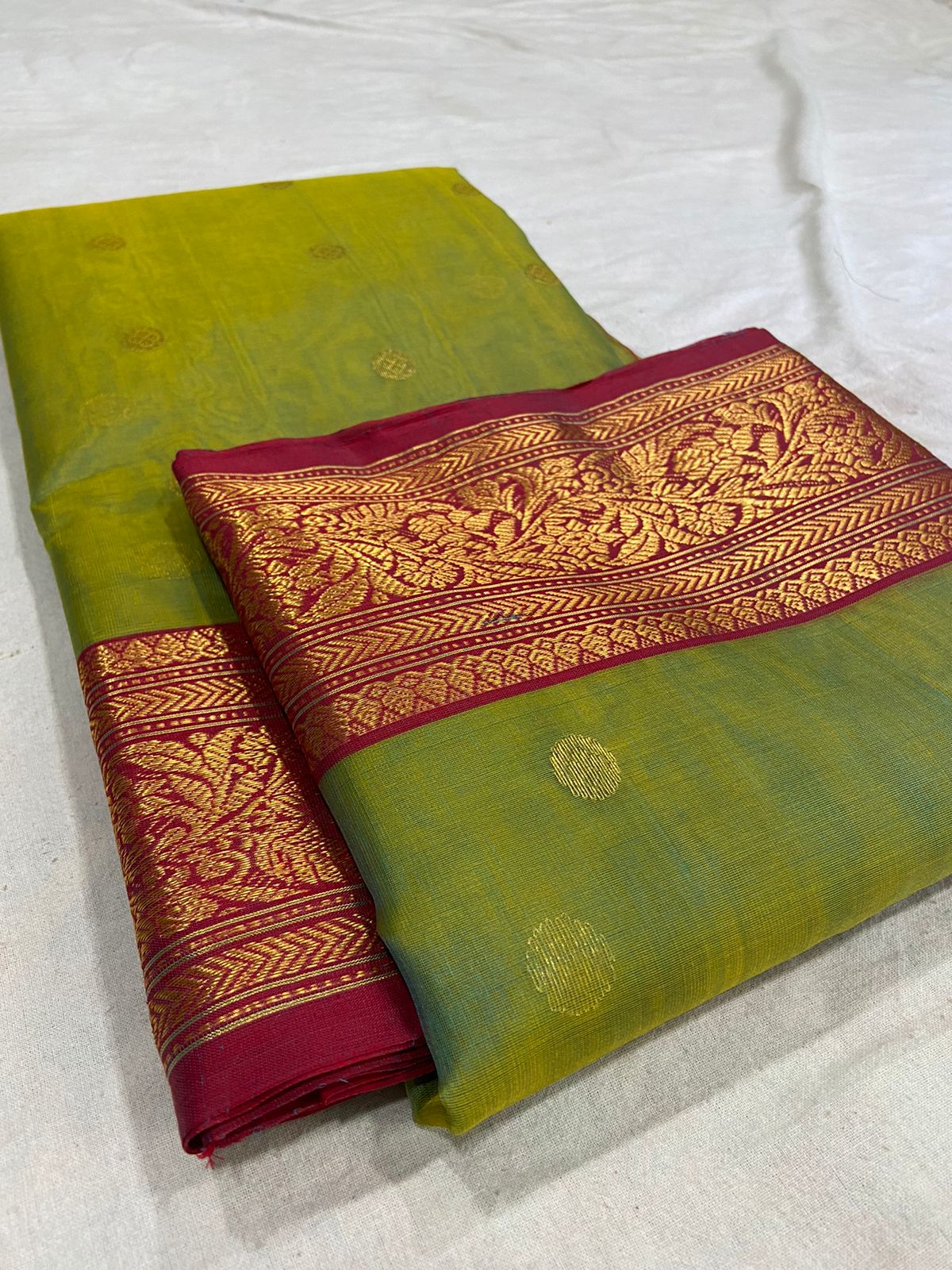Handwoven Crete Color Organza Chanderi Katan Silk Saree - Authentic Chanderi silk sarees Chanderi Saree - View 3