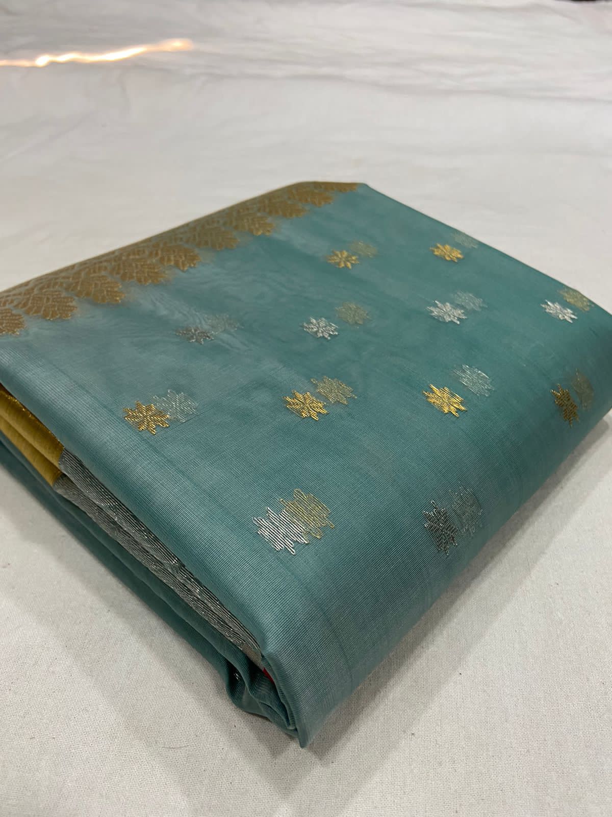 Handwoven Cutty Sark Color Organza Chanderi Katan Silk Saree - Authentic Chanderi silk sarees Chanderi Saree - View 3