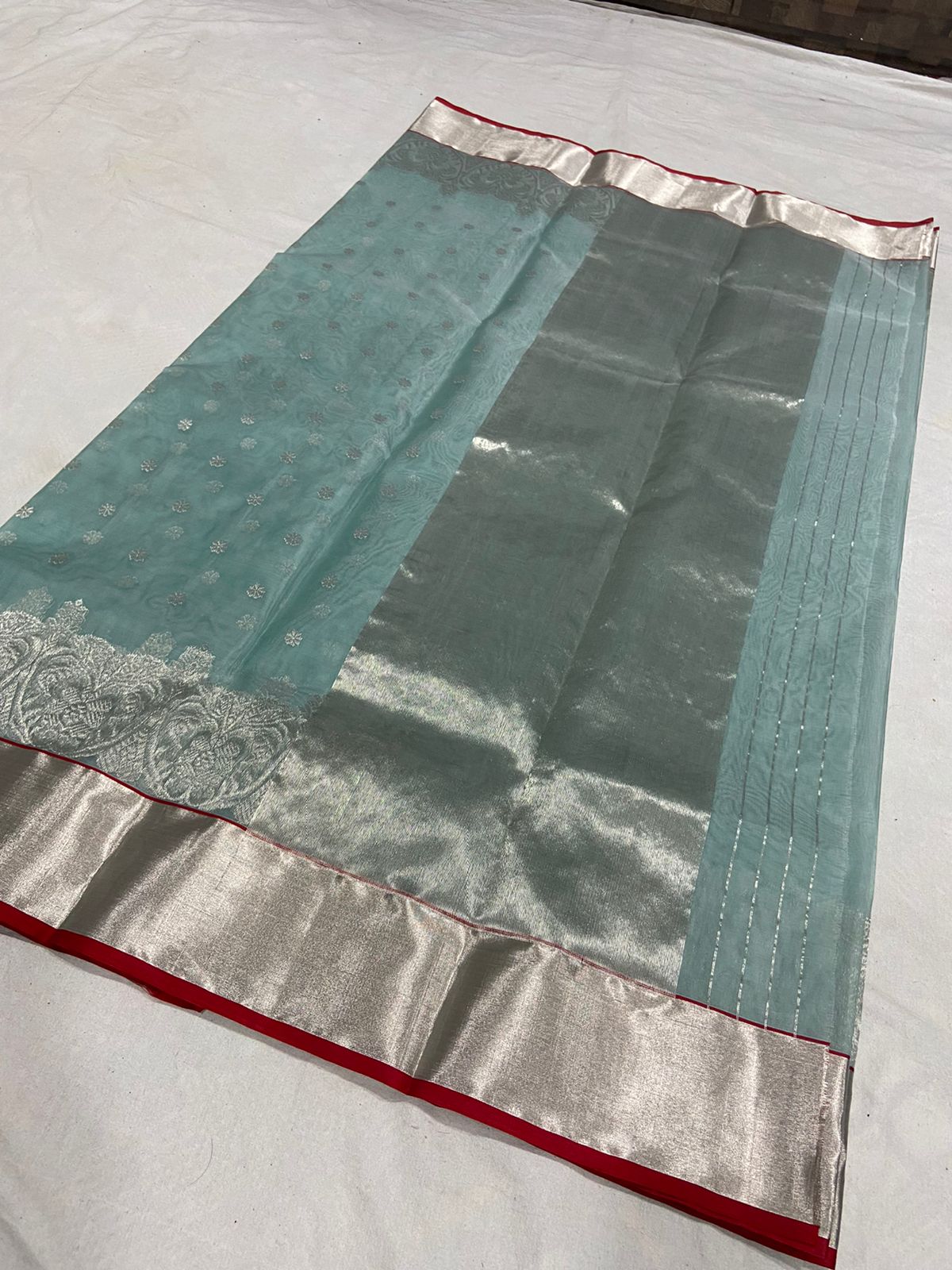 Handwoven Cutty Stark Color Organza Chanderi Katan Silk Saree - Authentic Chanderi silk sarees Chanderi Saree - View 2