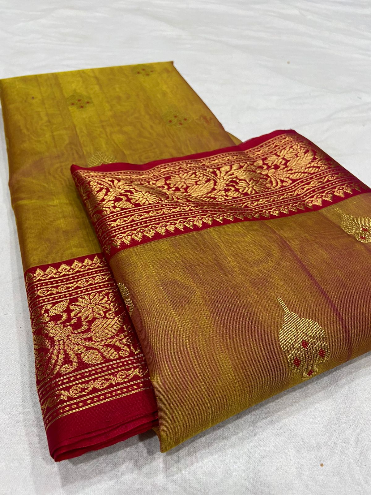 Handwoven Dark coral Color Organza Chanderi Katan Silk Saree - Authentic Chanderi silk sarees Chanderi Saree - View 3
