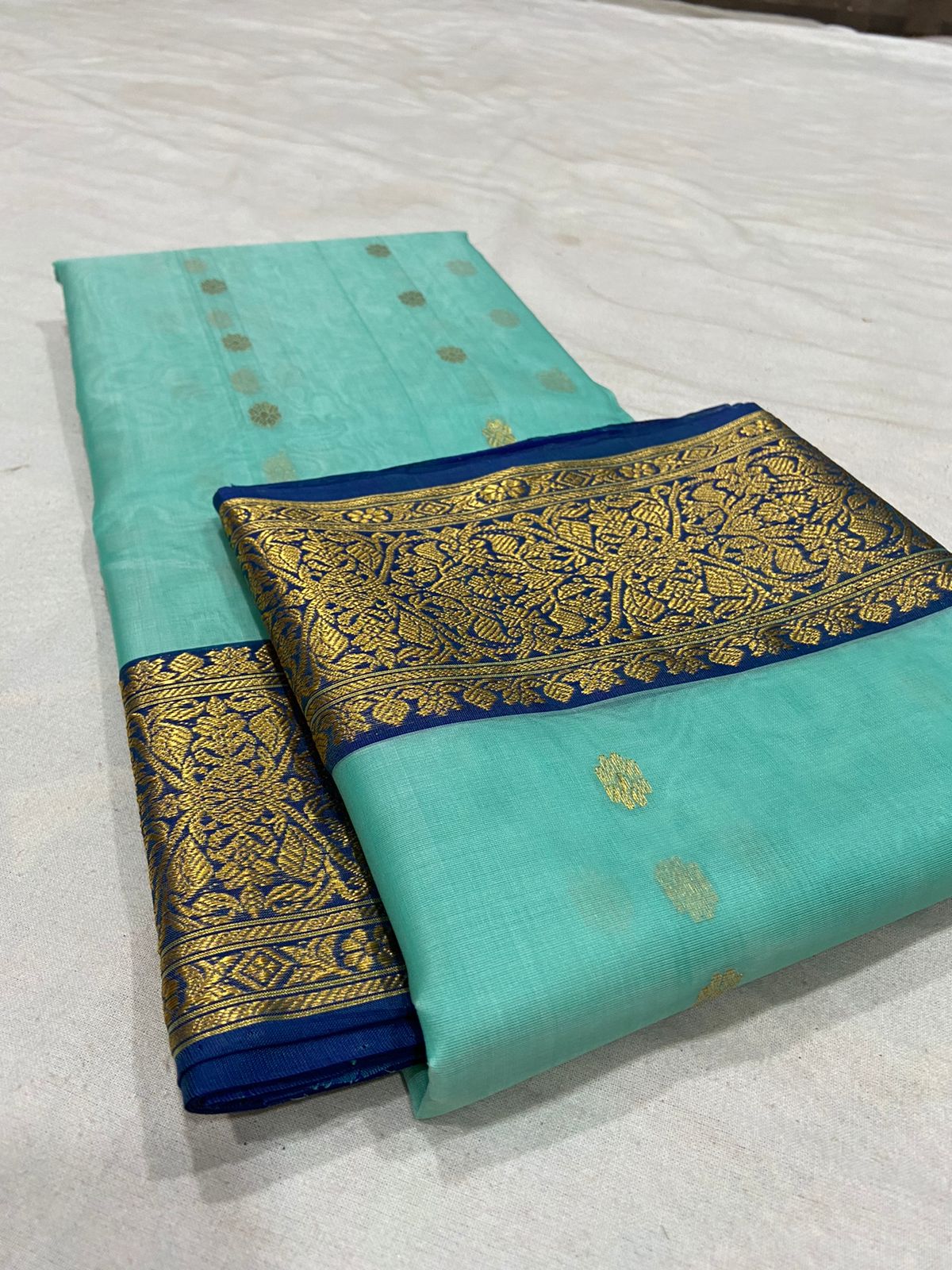 Handwoven Downy Color Organza Chanderi Katan Silk Saree - Authentic Chanderi silk sarees Chanderi Saree - View 3
