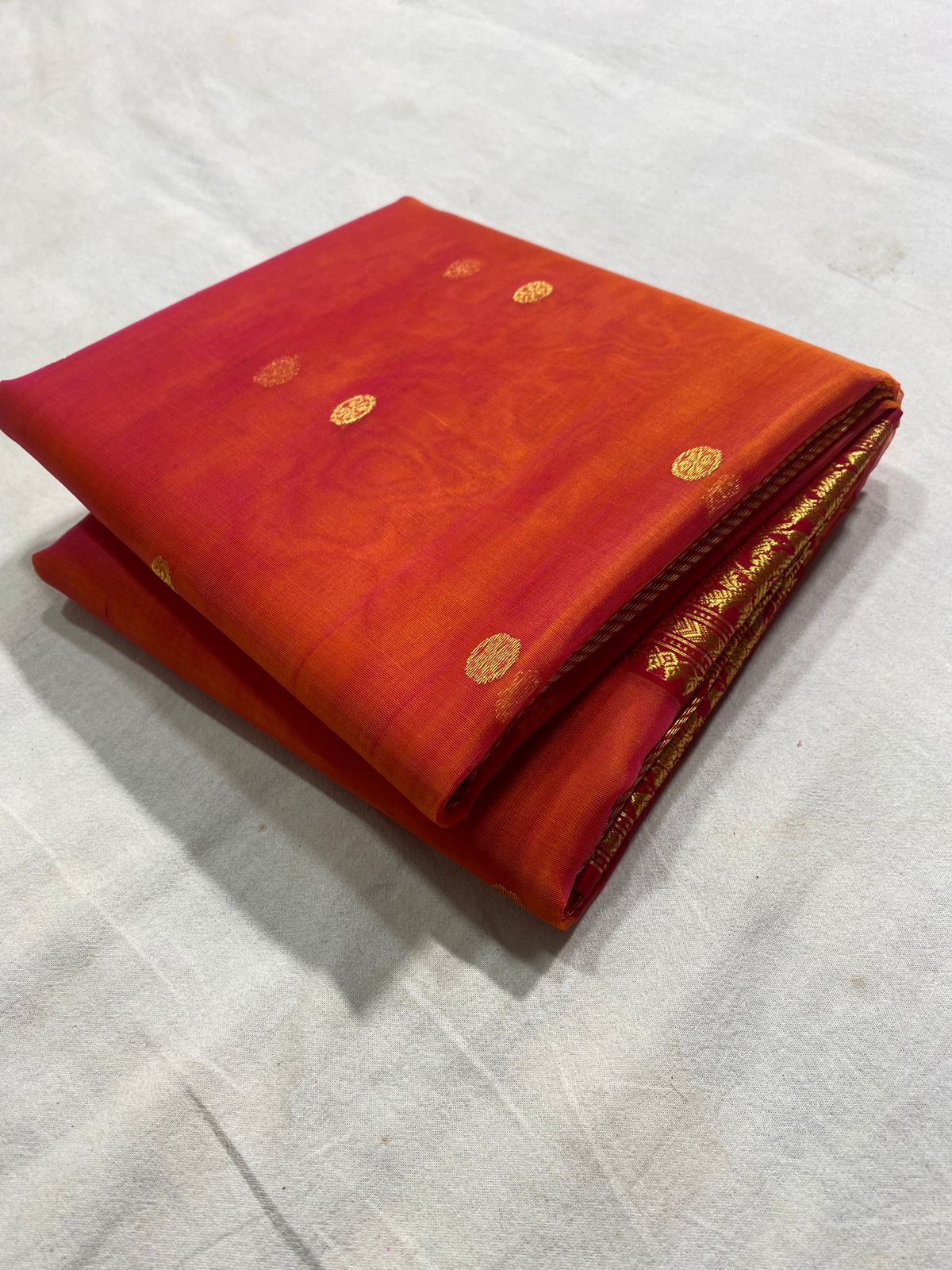 Handwoven Flamingo Color Organza Chanderi Katan Silk Saree - Authentic Chanderi silk sarees Chanderi Saree - View 3