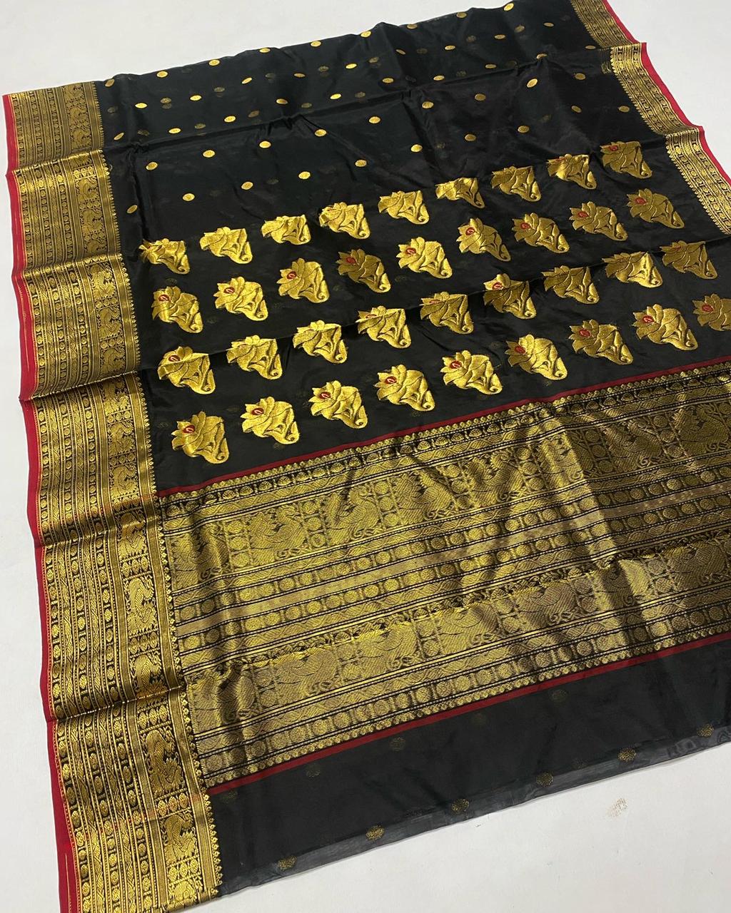 Handwoven Leather Jacket Color Organza Chanderi Katan Silk Saree - Authentic Chanderi silk sarees Chanderi Saree