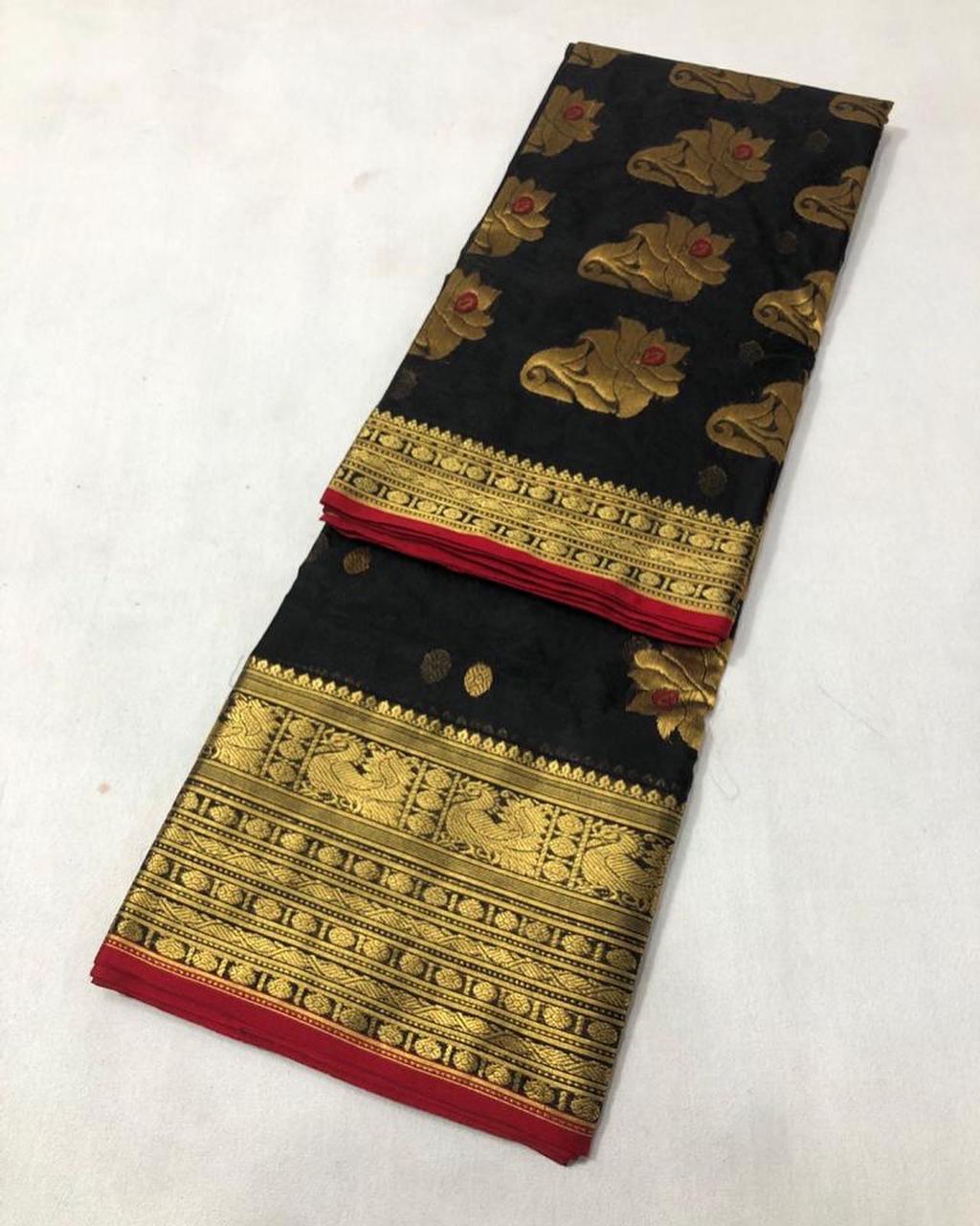 Handwoven Leather Jacket Color Organza Chanderi Katan Silk Saree - Authentic Chanderi silk sarees Chanderi Saree - View 3