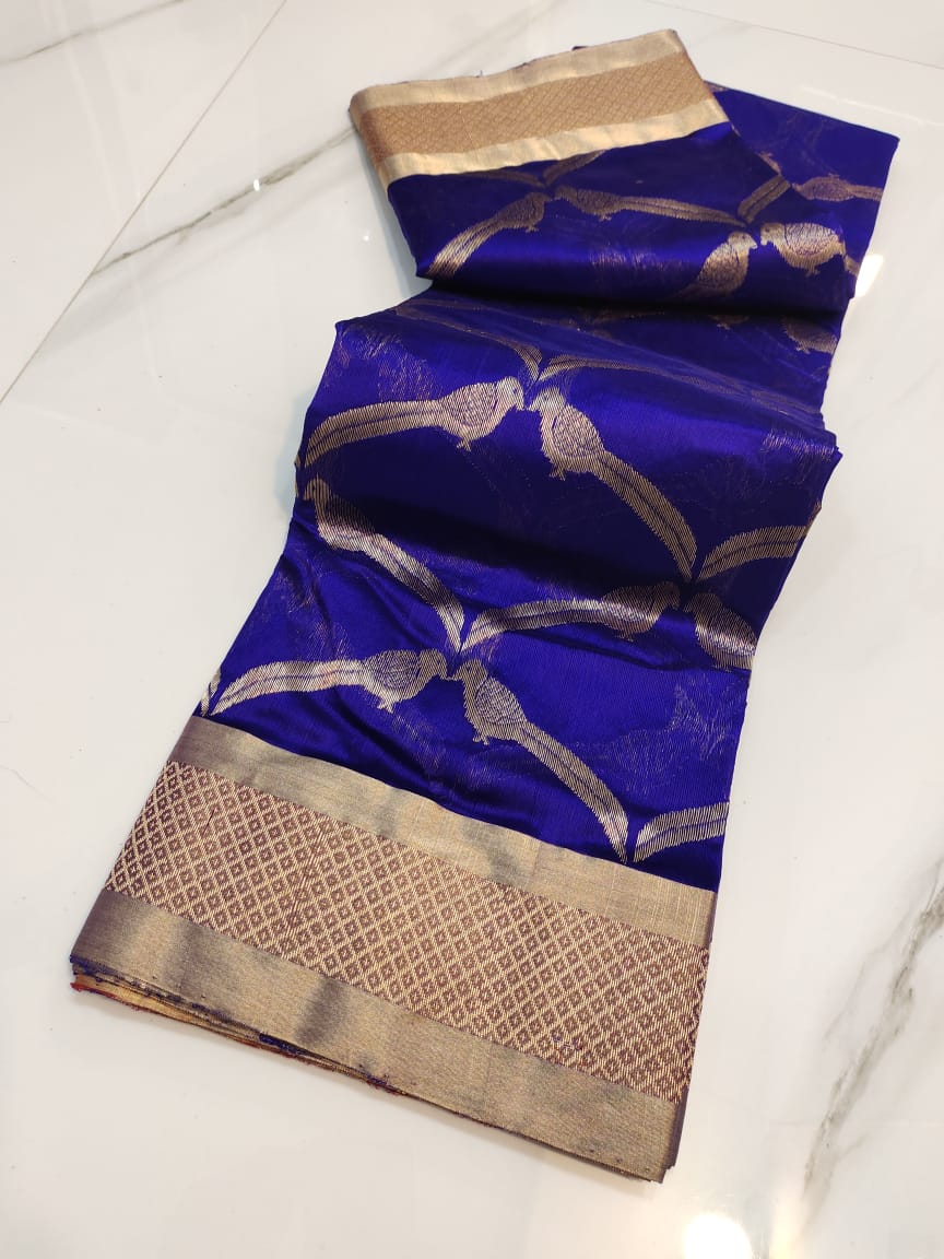 Handwoven Lucky Point Color Chanderi Pattu Silk Saree - Authentic Chanderi silk sarees Chanderi Saree - View 3