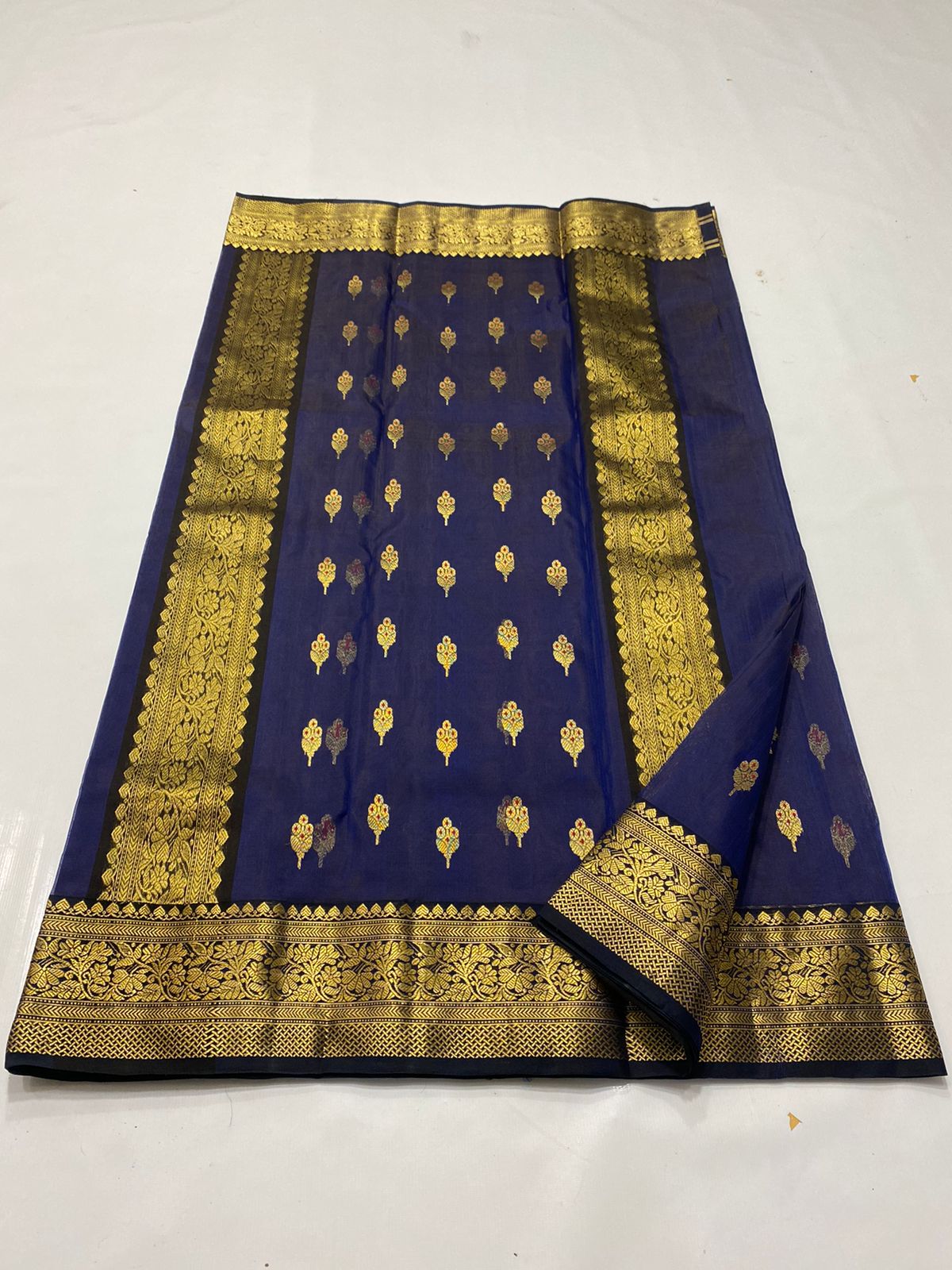 Handwoven Martinique Color Organza Chanderi Katan Silk Saree - Authentic Chanderi silk sarees Chanderi Saree - View 1