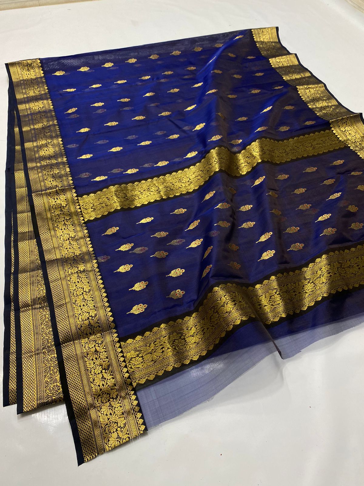 Handwoven Martinique Color Organza Chanderi Katan Silk Saree - Authentic Chanderi silk sarees Chanderi Saree - View 2