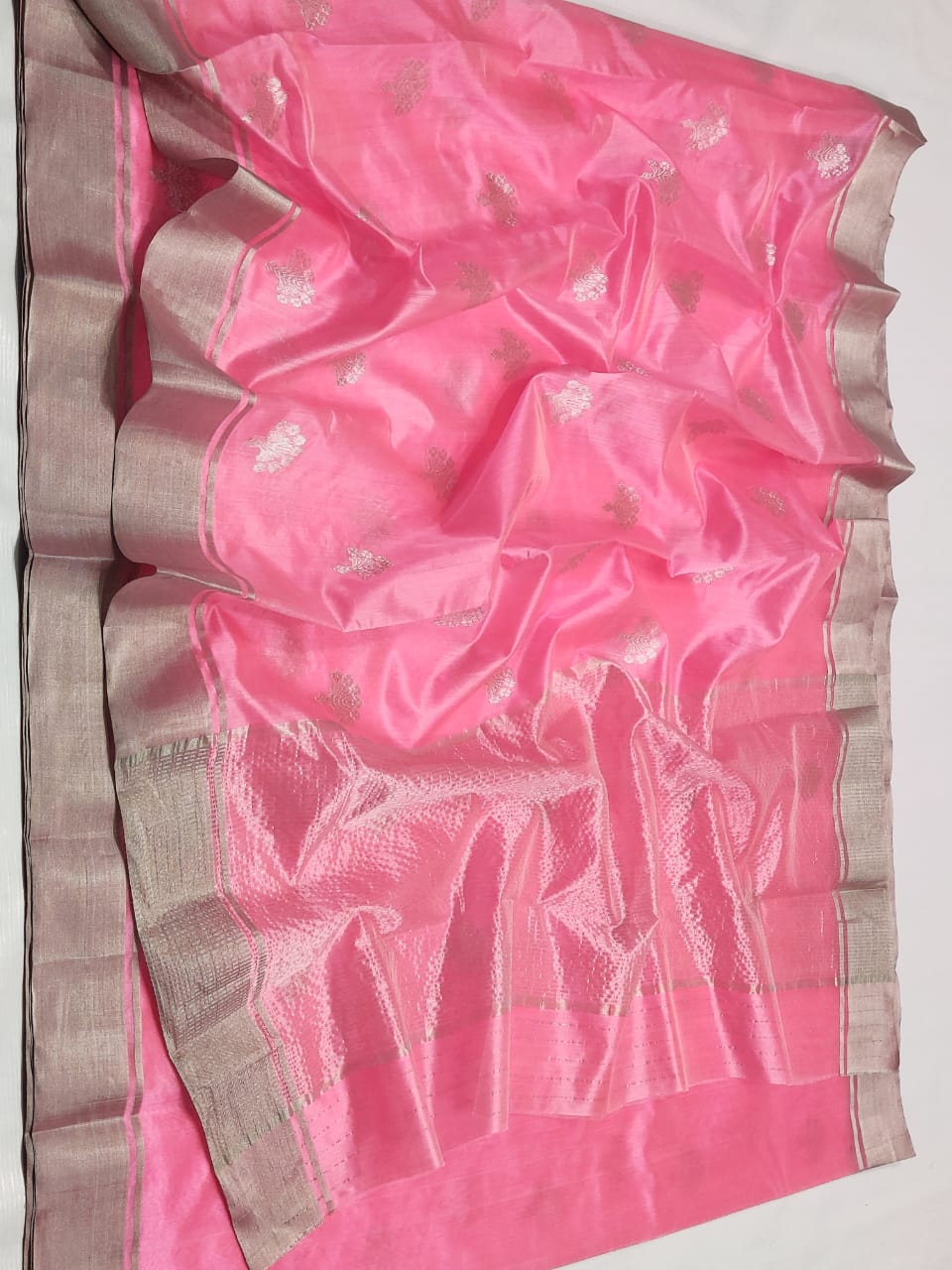 Handwoven Mauvelous Color Chanderi Pattu Silk Saree - Authentic Chanderi silk sarees Chanderi Saree - View 2