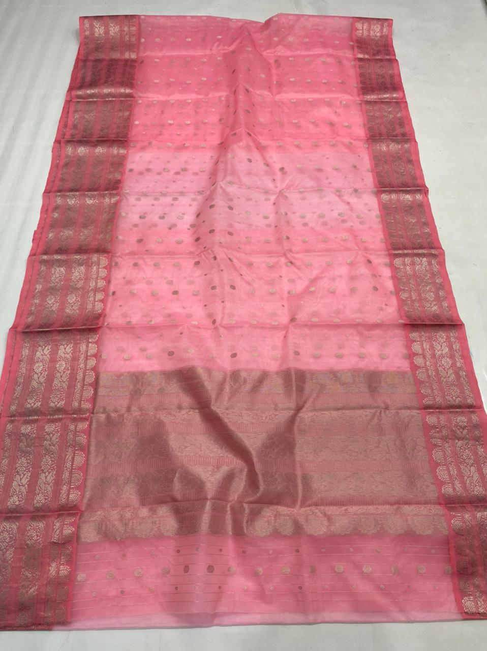 Handwoven Mauvelous Color Organza Chanderi Katan Silk Saree - Authentic Chanderi silk sarees Chanderi Saree - View 1