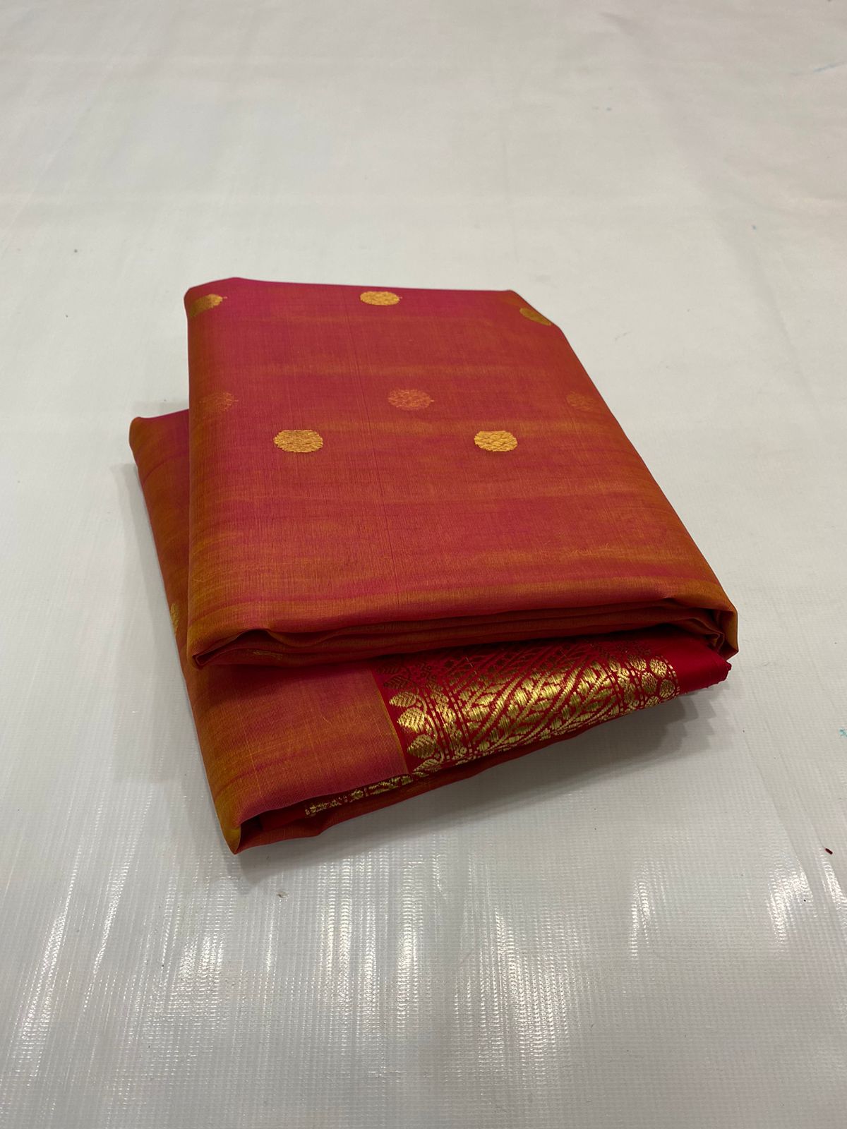 Handwoven Mojo Color Organza Chanderi Katan Silk Saree - Authentic Chanderi silk sarees Chanderi Saree - View 3