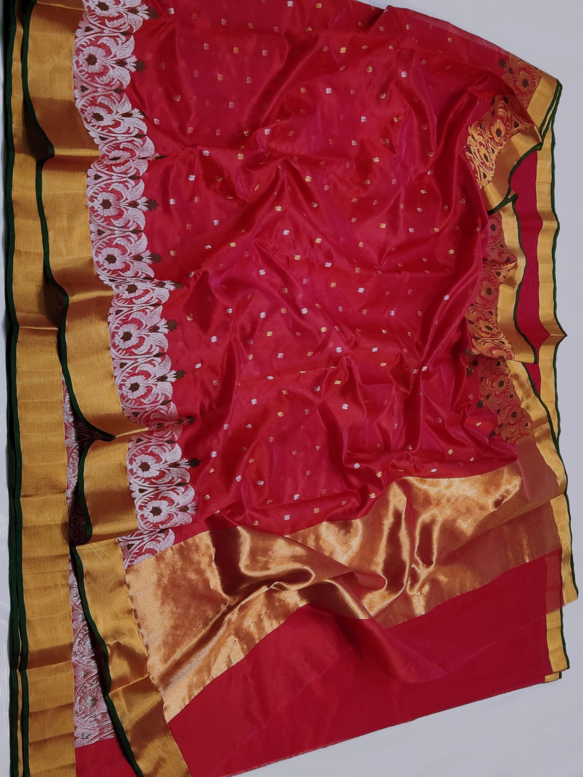 Handwoven Monarch Color Chanderi Pattu Silk Saree - Authentic Chanderi silk sarees Chanderi Saree - View 2