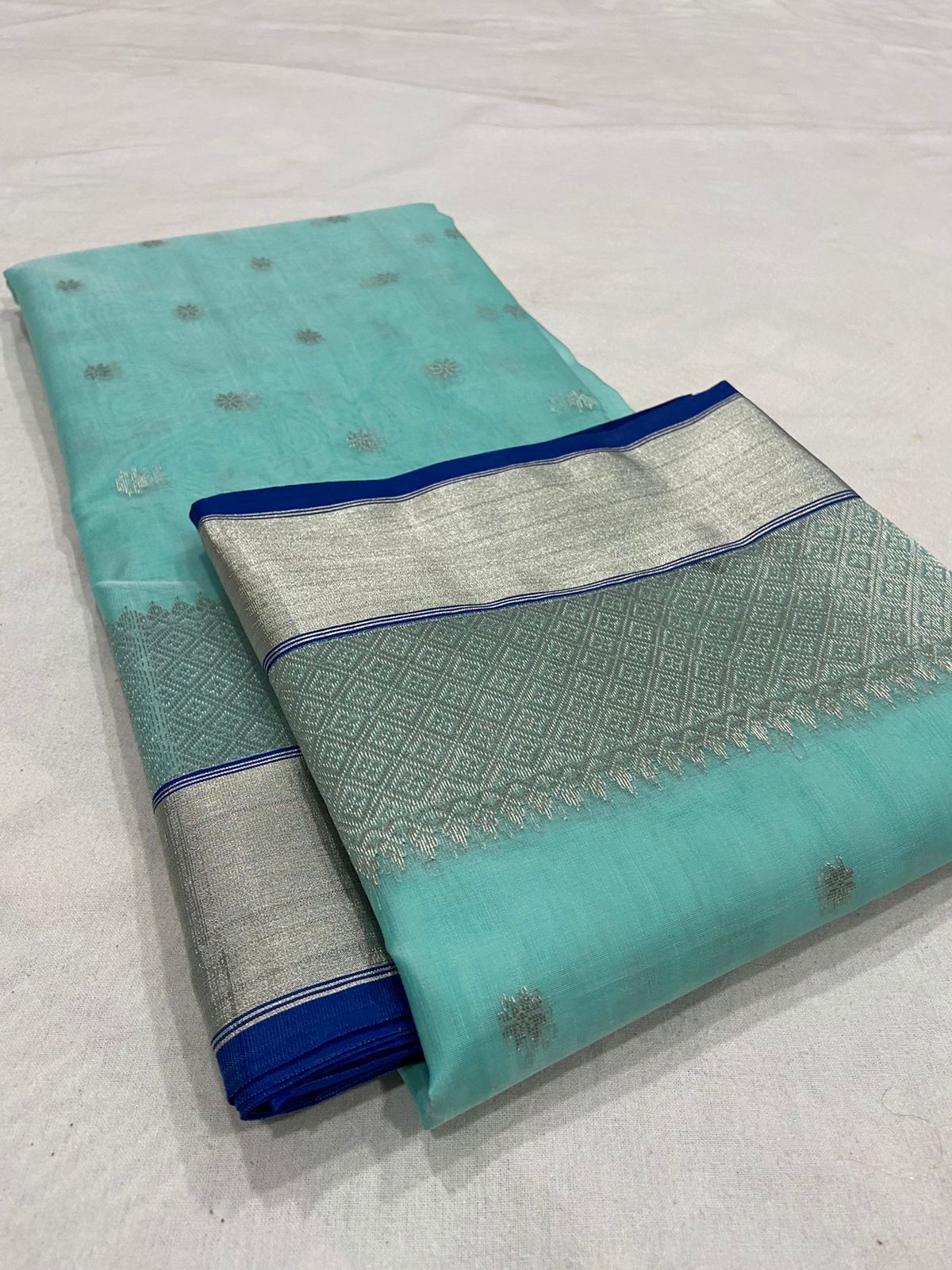 Handwoven Monte Carlo Color Organza Chanderi Katan Silk Saree - Authentic Chanderi silk sarees Chanderi Saree - View 3