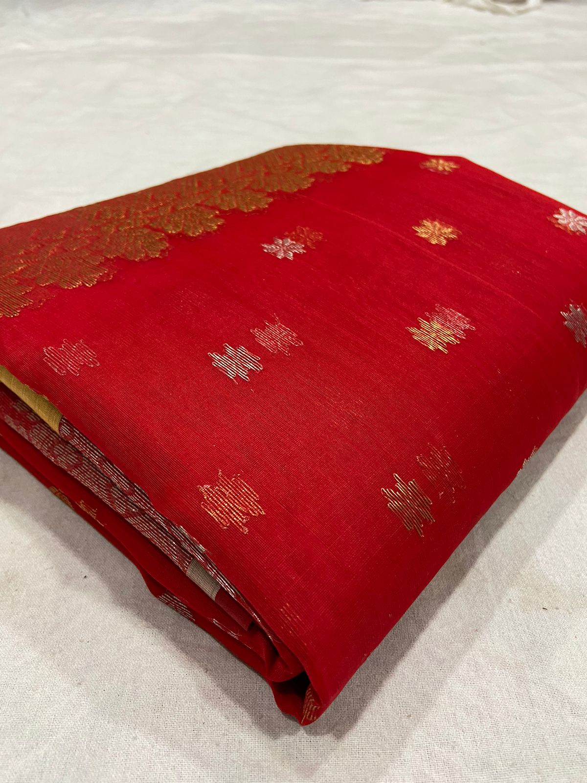 Handwoven Monza Color Organza Chanderi Katan Silk Saree - Authentic Chanderi silk sarees Chanderi Saree - View 3