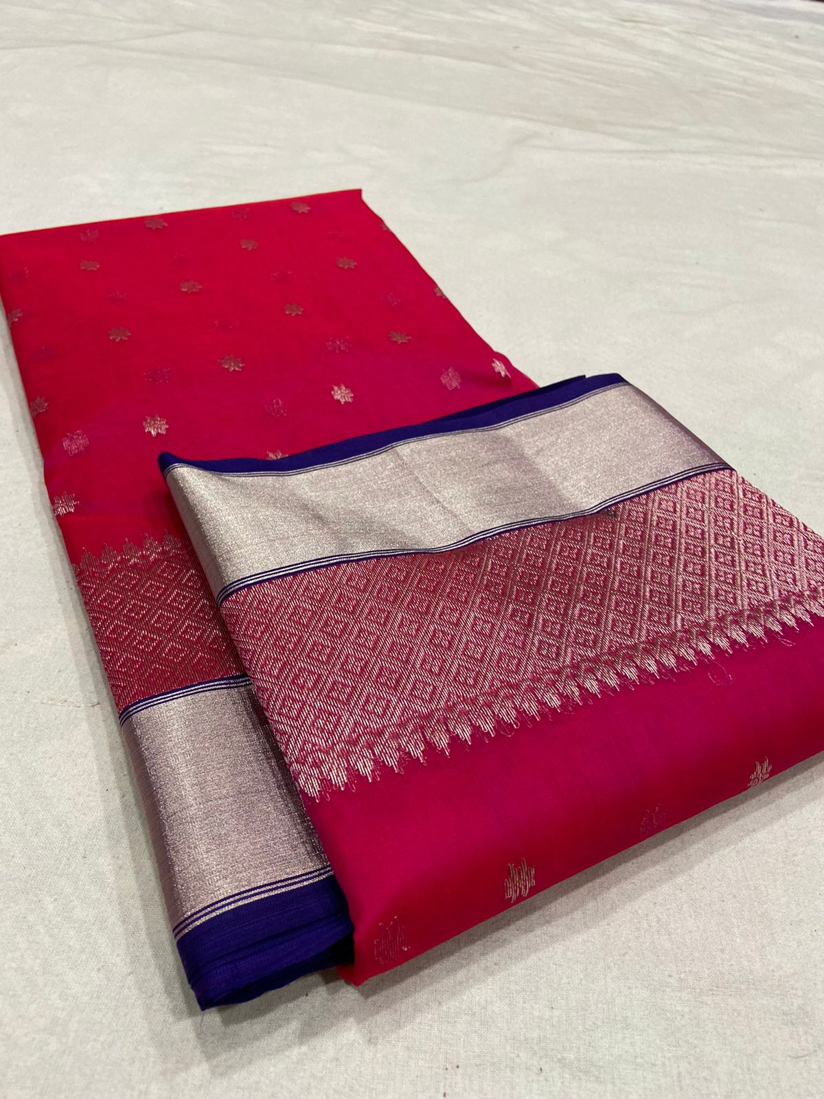 Handwoven Monza Color Organza Chanderi Katan Silk Saree - Authentic Chanderi silk sarees Chanderi Saree - View 3