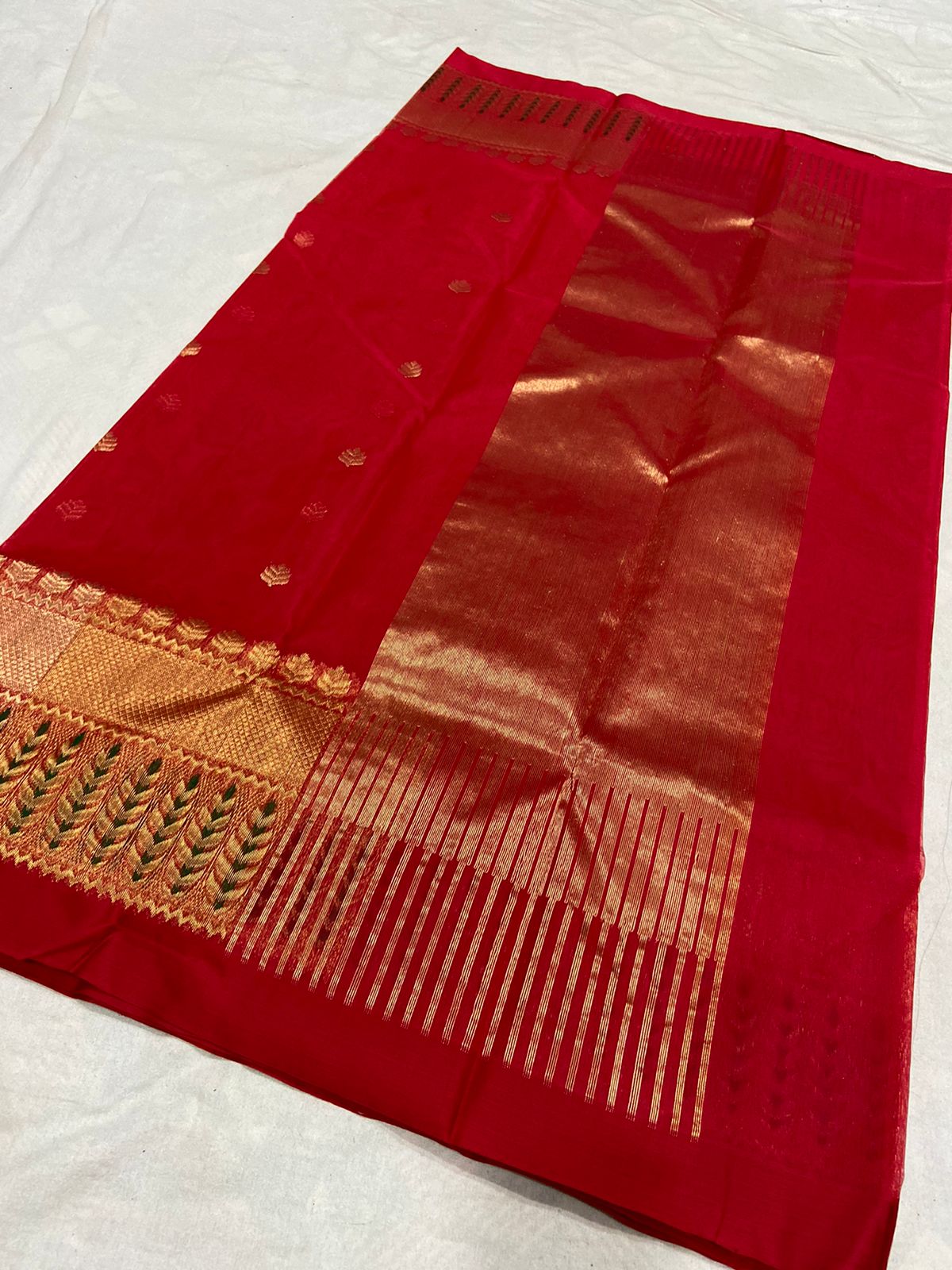 Handwoven Monza Color Organza Chanderi Katan Silk Saree - Authentic Chanderi silk sarees Chanderi Saree - View 2