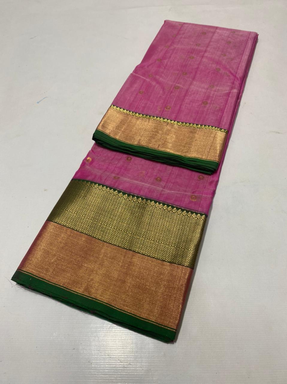 Handwoven Mystic Pearl Color Organza Chanderi Katan Silk Saree - Authentic Chanderi silk sarees Chanderi Saree - View 3