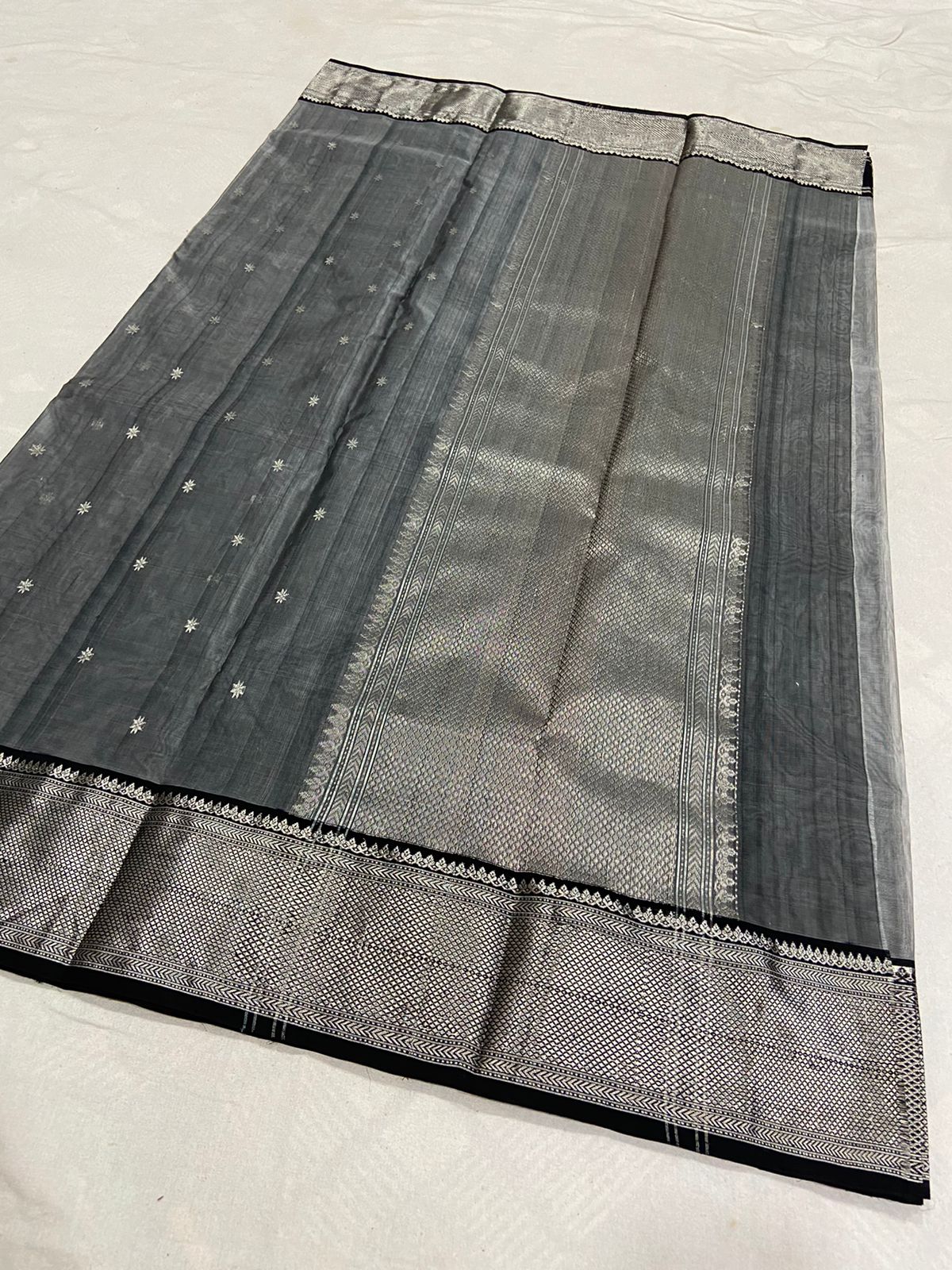 Handwoven Nandor Color Organza Chanderi Katan Silk Saree - Authentic Chanderi silk sarees Chanderi Saree - View 2