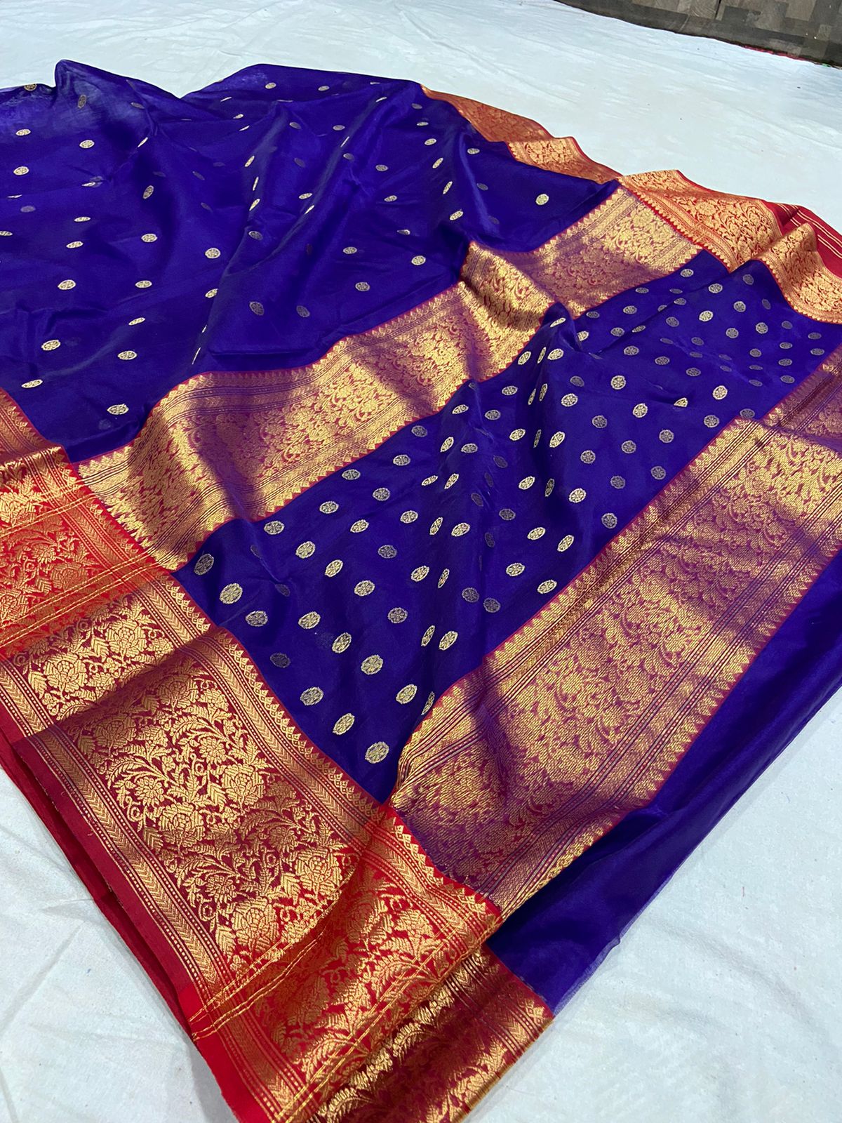 Handwoven Paris M Color Organza Chanderi Katan Silk Saree - Authentic Chanderi silk sarees Chanderi Saree