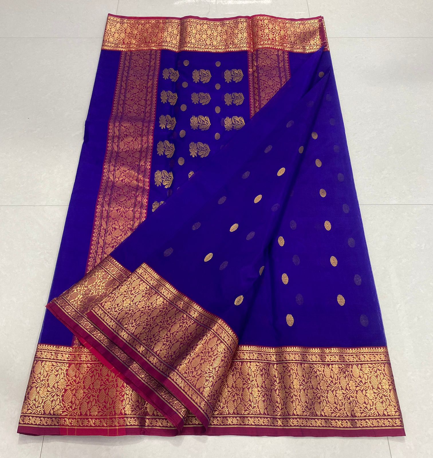 Handwoven Paua Color Organza Chanderi Katan Silk Saree - Authentic Chanderi silk sarees Chanderi Saree - View 2