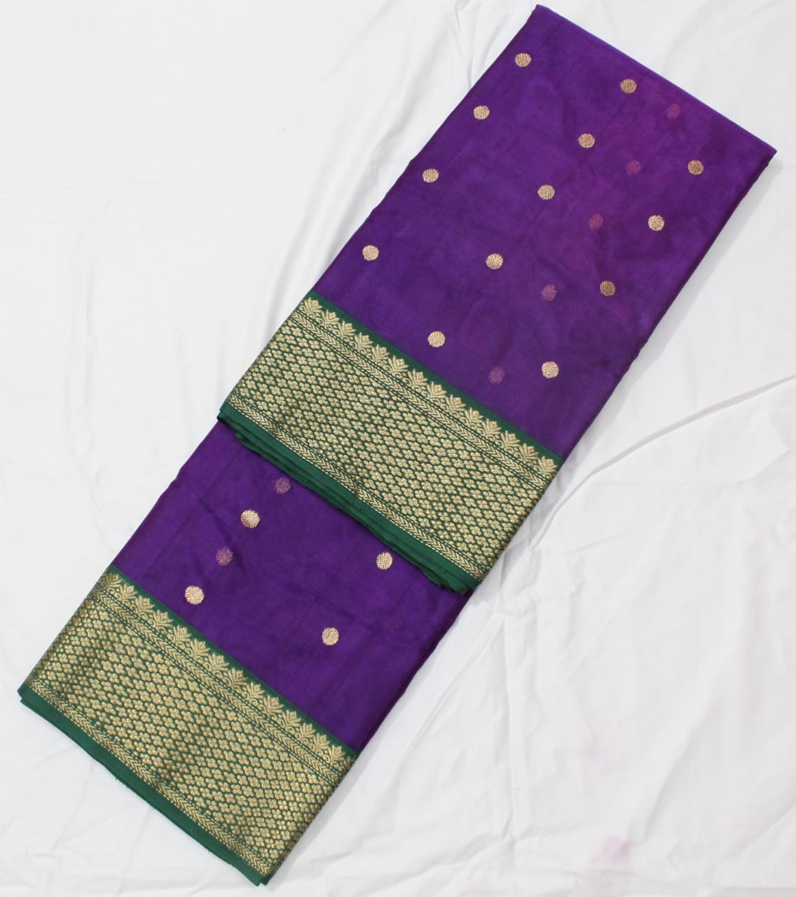 Handwoven Purple Purple Shaded Chanderi Silk Saree - Authentic Chanderi silk sarees Chanderi Saree - View 4