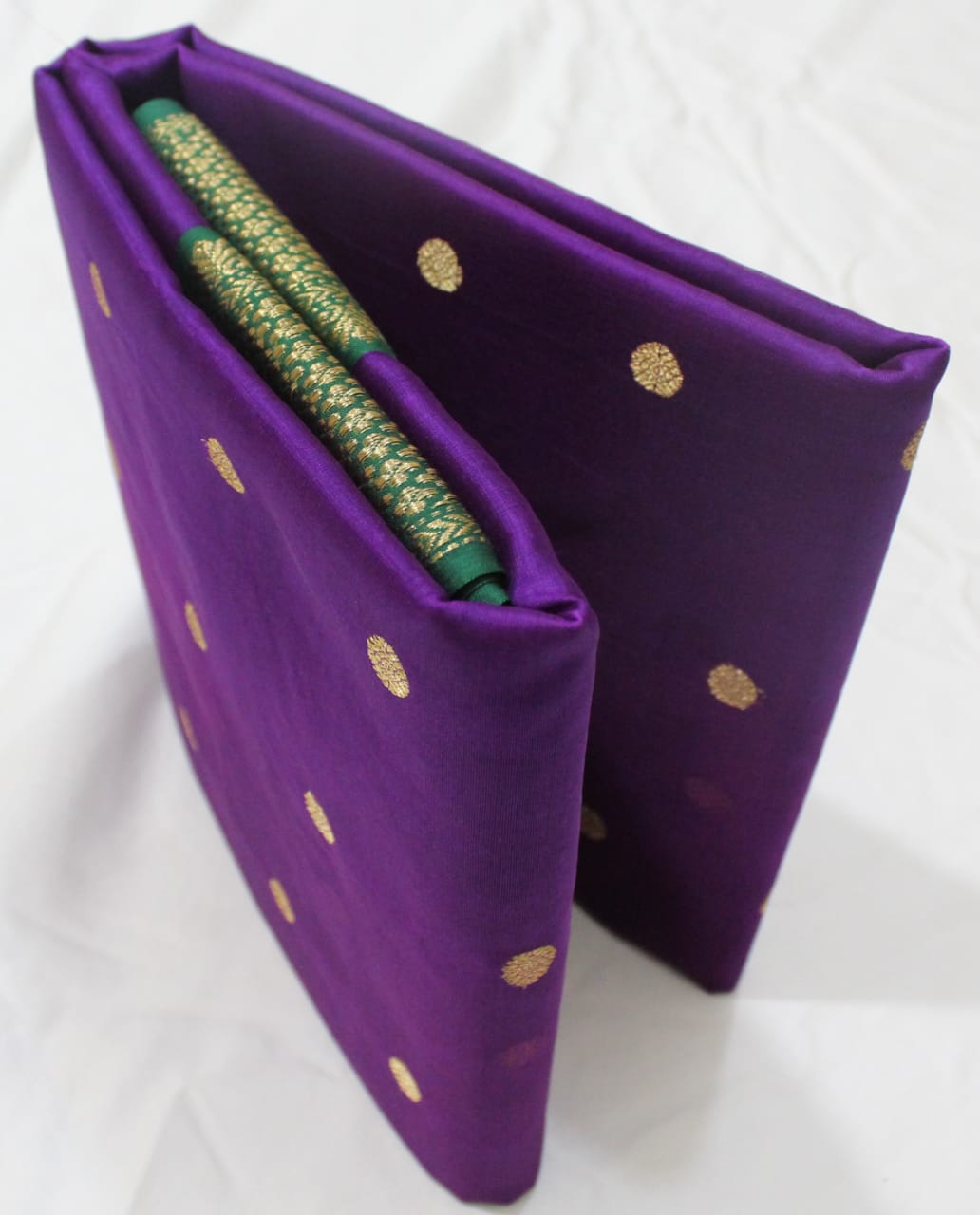 Handwoven Purple Purple Shaded Chanderi Silk Saree - Authentic Chanderi silk sarees Chanderi Saree - View 5