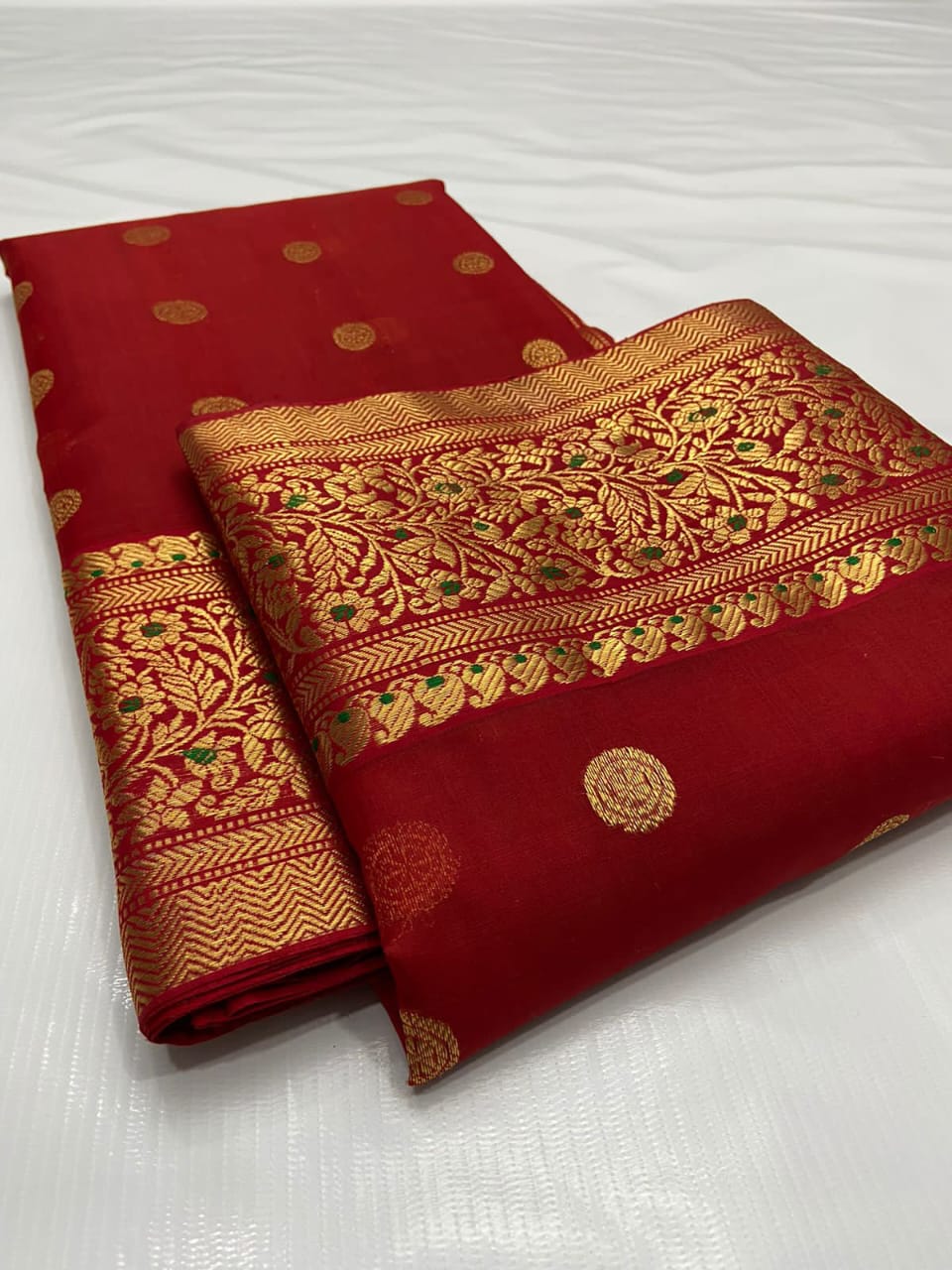 Handwoven Red Red Oxide Color Organza Chanderi Katan Silk Saree - Authentic Chanderi silk sarees Chanderi Saree - View 3