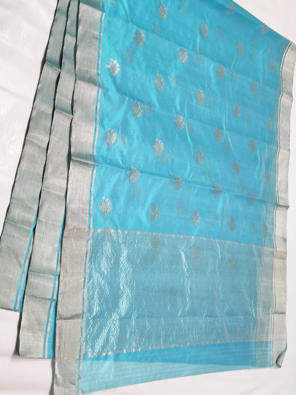 Handwoven Shakespeare Color Chanderi Pattu Silk Saree - Authentic Chanderi silk sarees Chanderi Saree