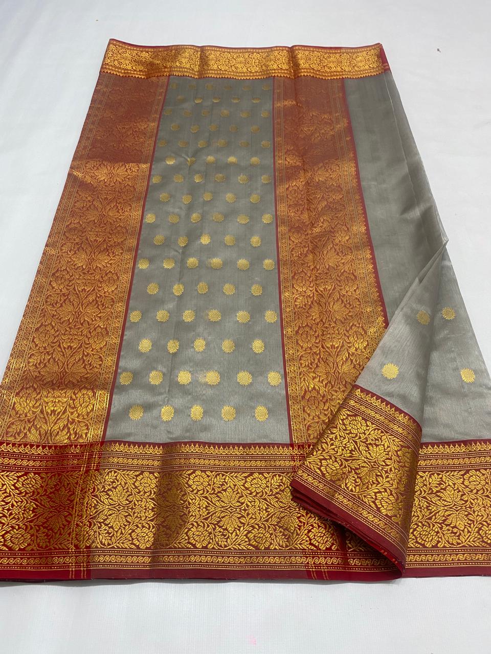 Handwoven Star Dust Color Chanderi Pattu Silk Saree - Authentic Chanderi silk sarees Chanderi Saree - View 2