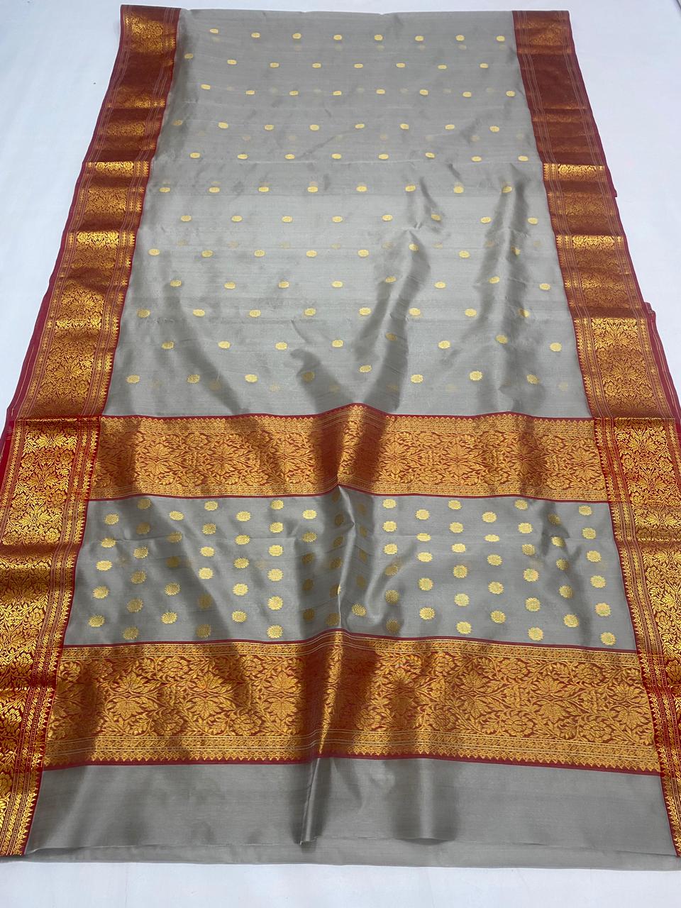 Handwoven Star Dust Color Chanderi Pattu Silk Saree - Authentic Chanderi silk sarees Chanderi Saree - View 3