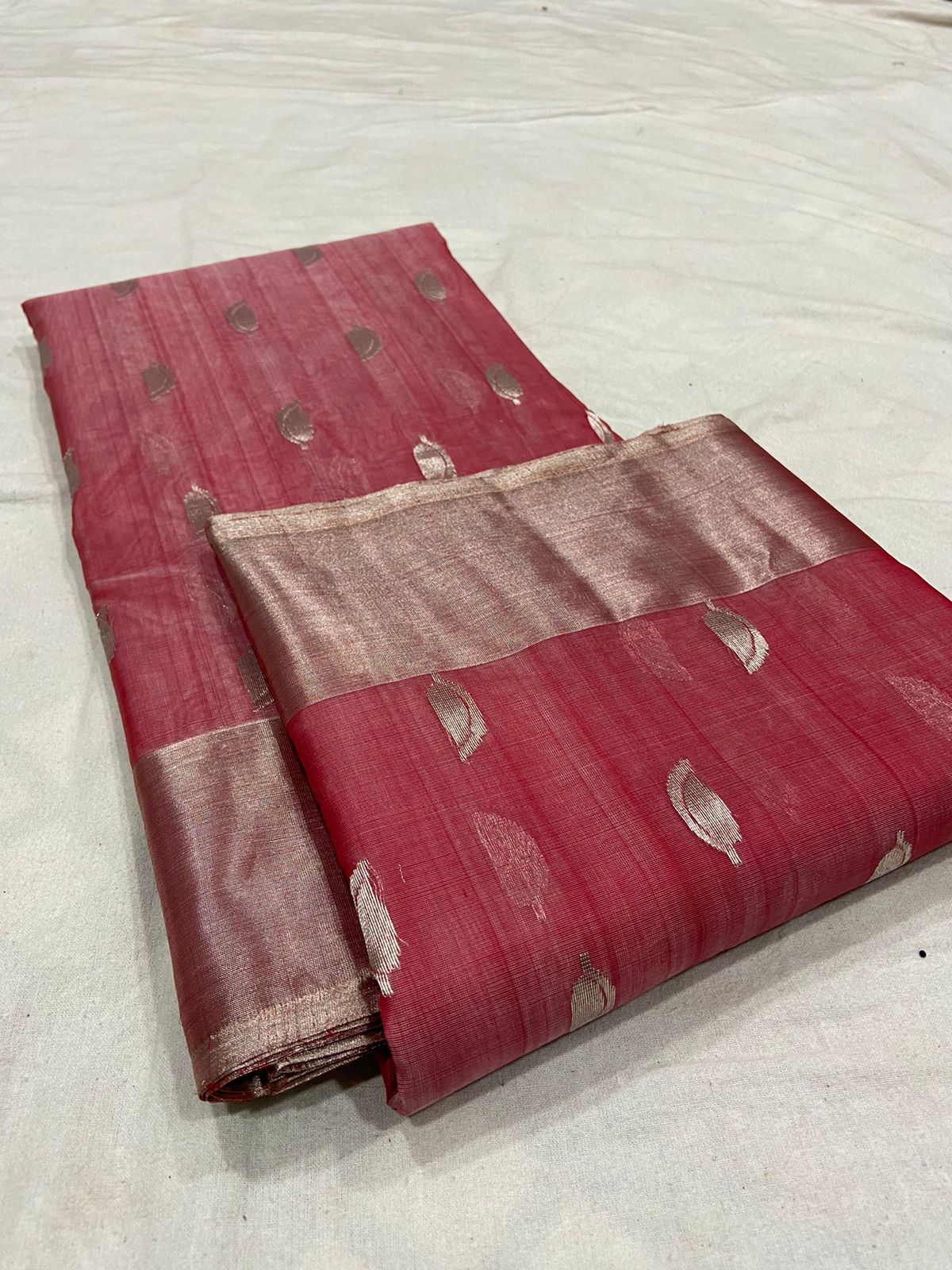 Handwoven Stiletto Color Organza Chanderi Katan Silk Saree - Authentic Chanderi silk sarees Chanderi Saree - View 3