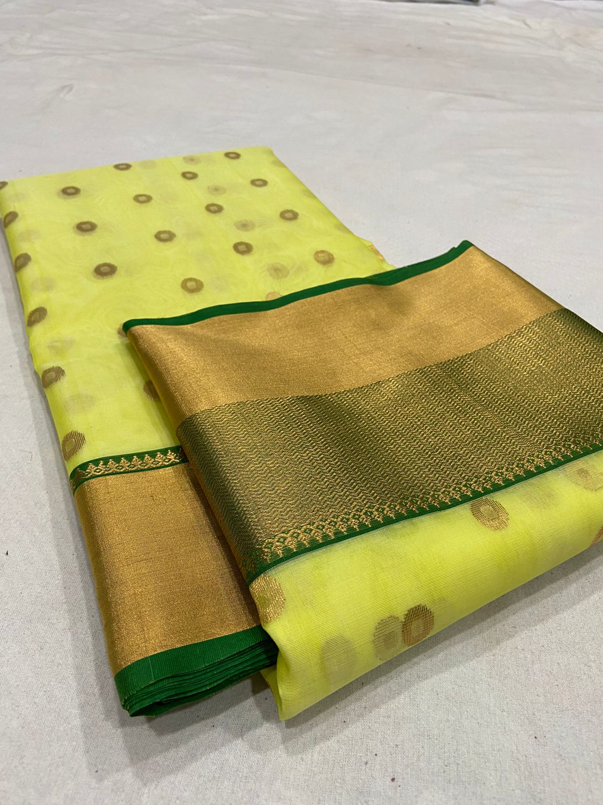 Handwoven Tacha Color Organza Chanderi Katan Silk Saree - Authentic Chanderi silk sarees Chanderi Saree - View 3