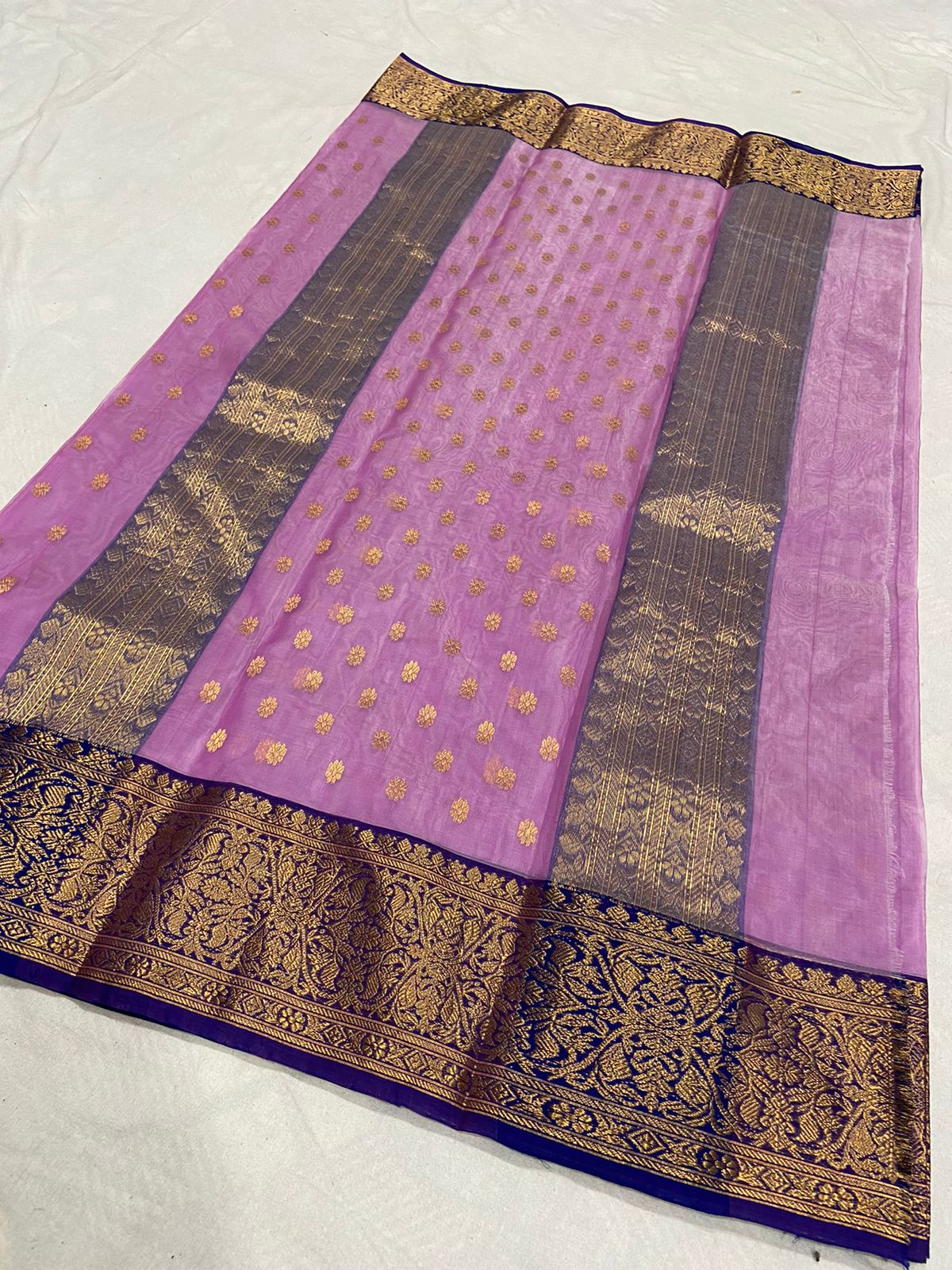 Handwoven Tapestry Color Organza Chanderi Katan Silk Saree - Authentic Chanderi silk sarees Chanderi Saree - View 1
