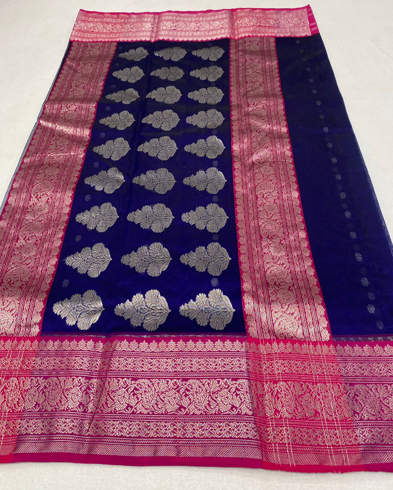 Handwoven Tolopea Color Organza Chanderi Katan Silk Saree - Authentic Chanderi silk sarees Chanderi Saree - View 1