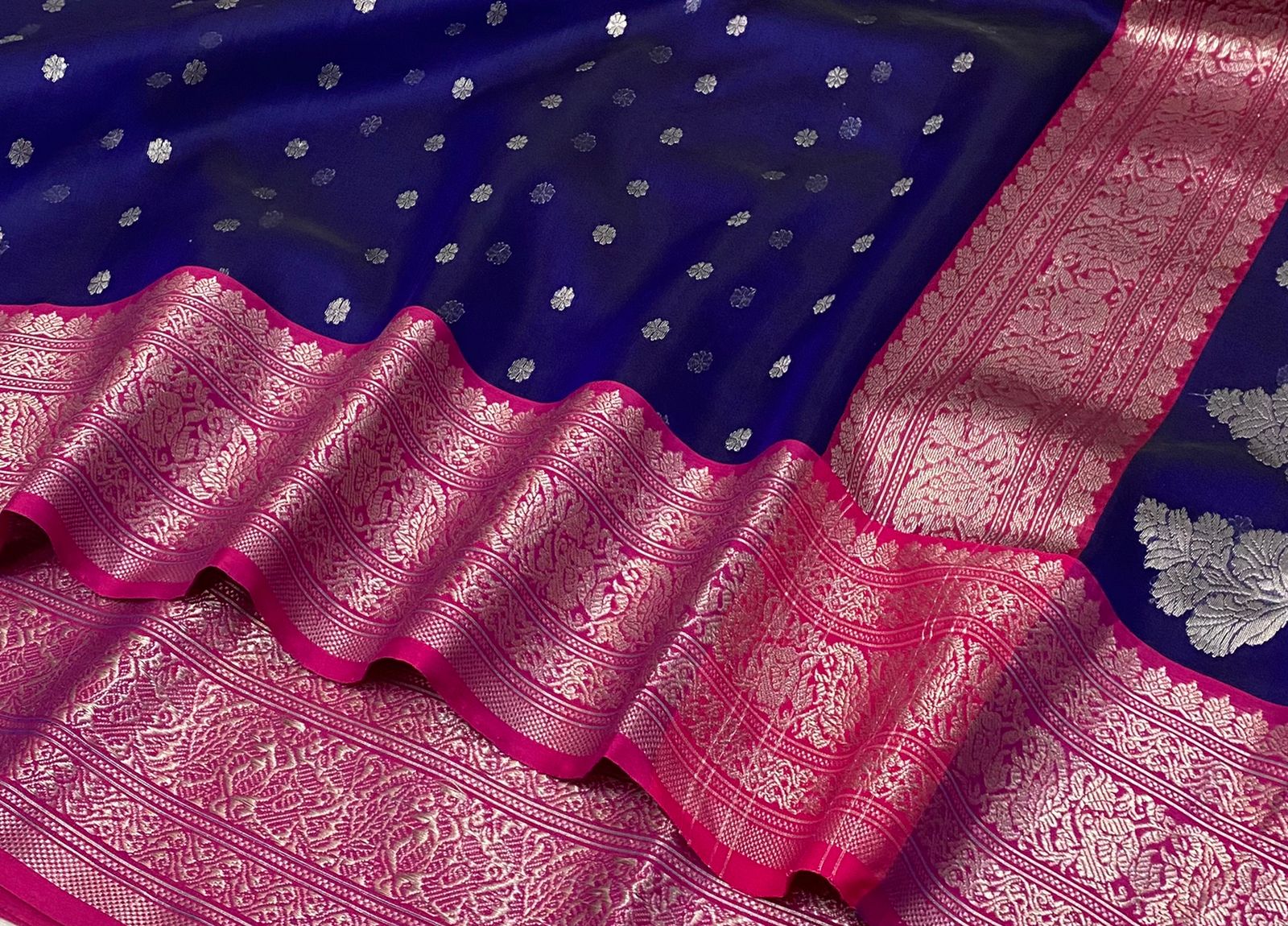 Handwoven Tolopea Color Organza Chanderi Katan Silk Saree - Authentic Chanderi silk sarees Chanderi Saree - View 3