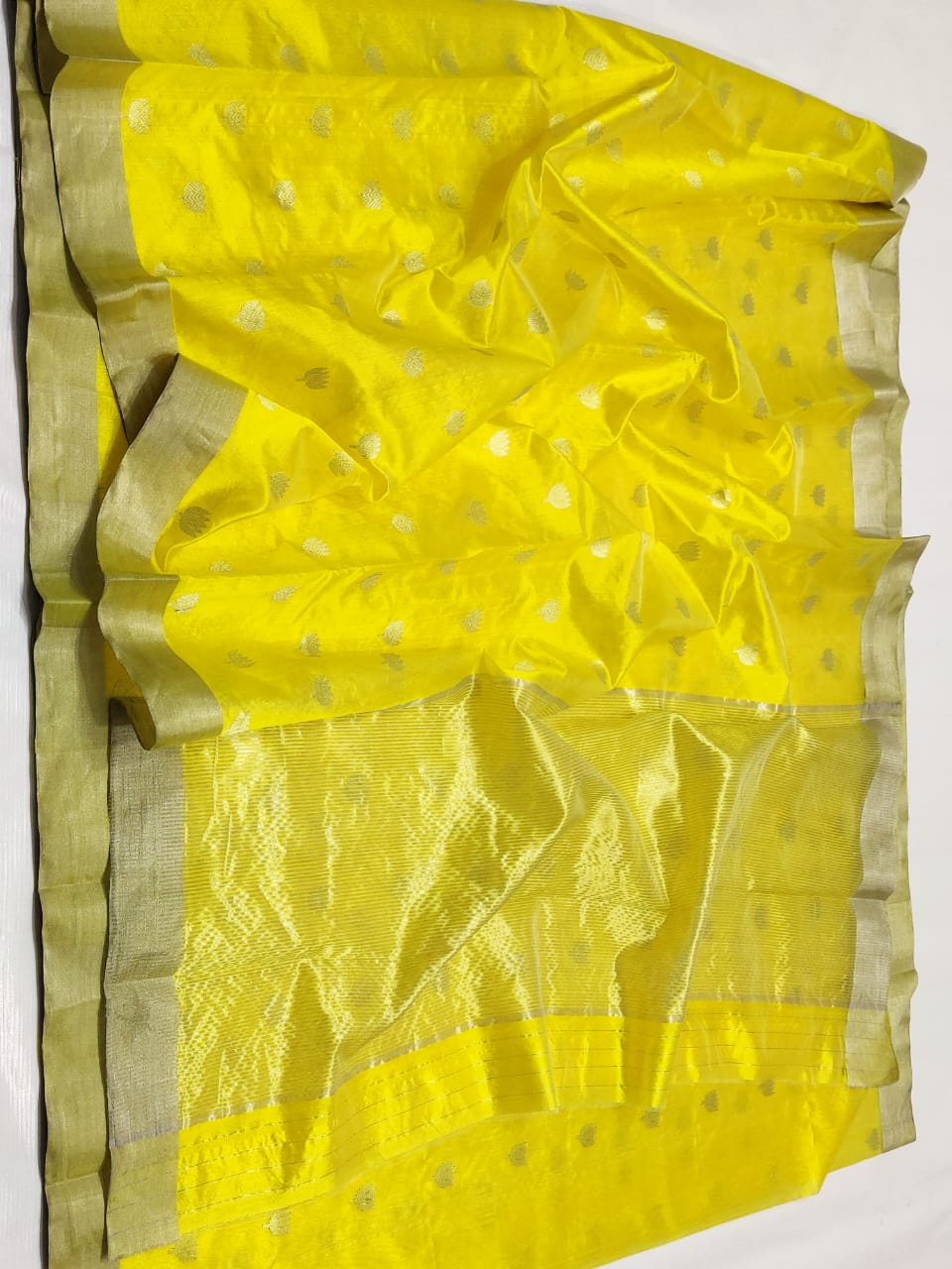 Handwoven Turbo Color Chanderi Pattu Silk Saree - Authentic Chanderi silk sarees Chanderi Saree
