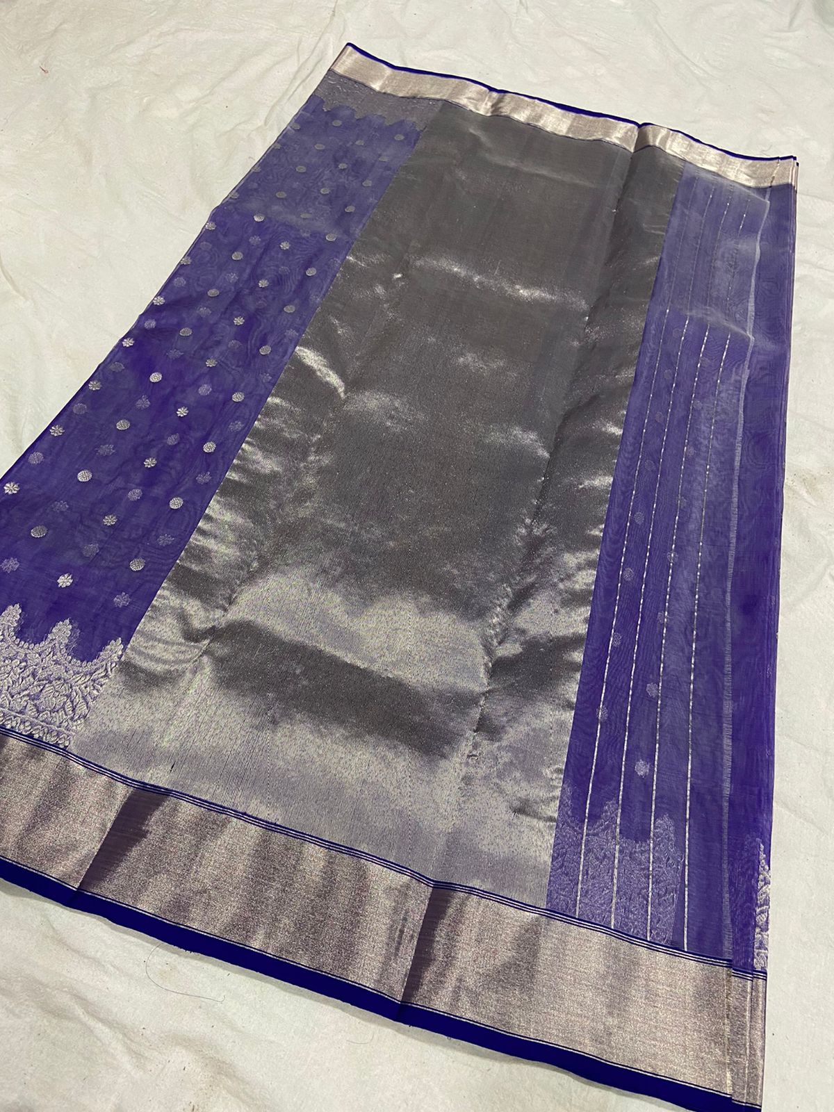 Handwoven Victoria Color Organza Chanderi Katan Silk Saree - Authentic Chanderi silk sarees Chanderi Saree - View 2