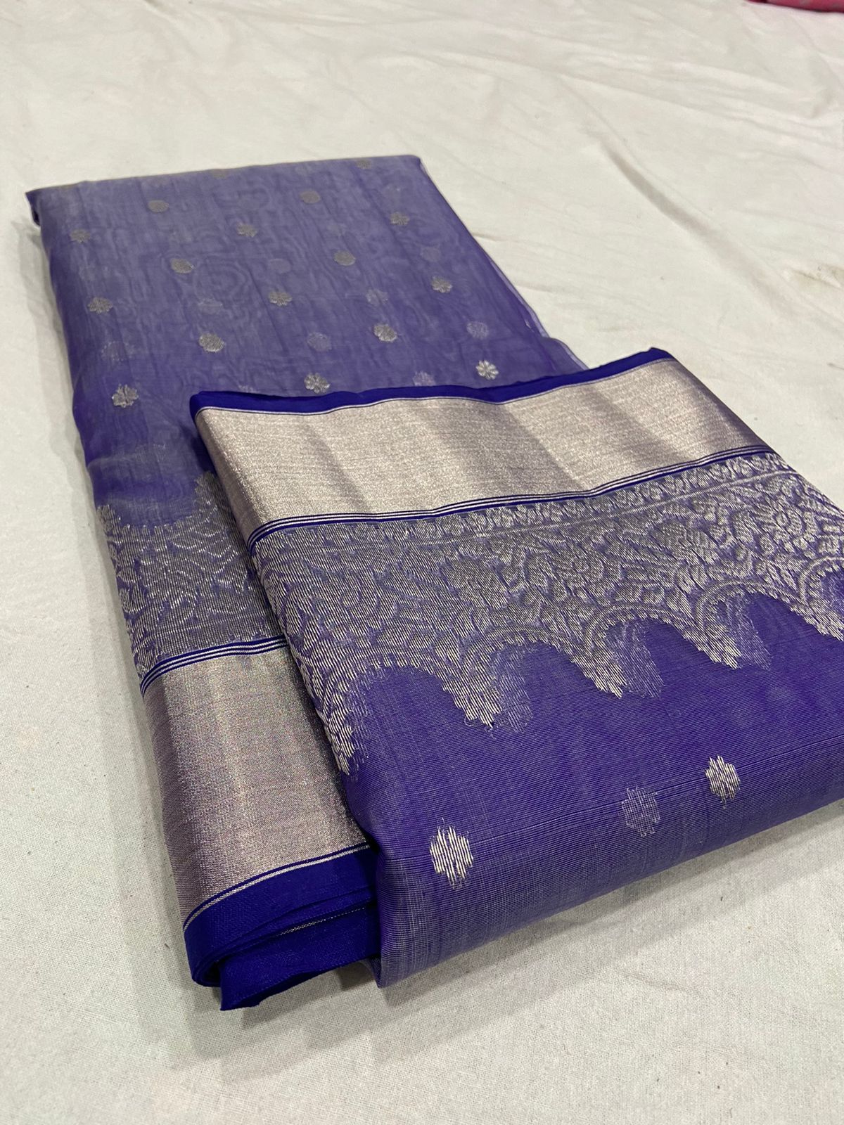 Handwoven Victoria Color Organza Chanderi Katan Silk Saree - Authentic Chanderi silk sarees Chanderi Saree - View 3